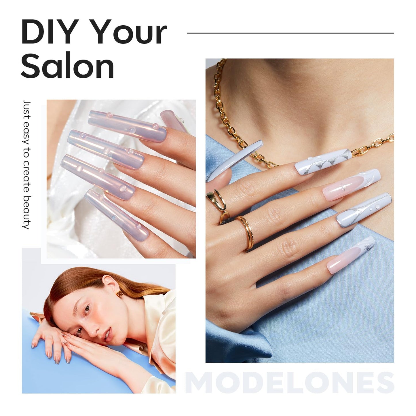 Modelones Long Square XXL Fake Nail Tips - 504Pcs Gel Tips Pre-shaped Half Matte Full Cover Clear Acrylic Gel Kit False Press on Nails for Extension DIY Salon 12Sizes