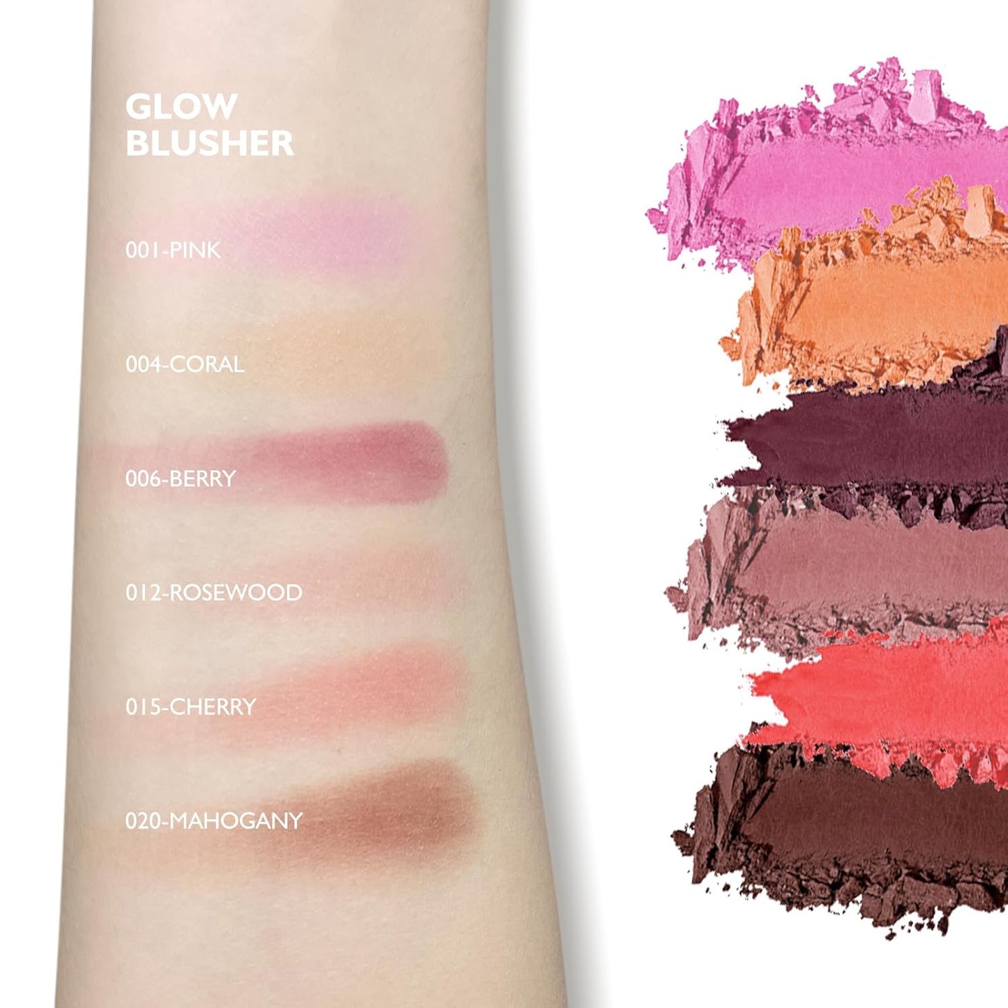 KYDA Powder Blush, Radiant Glow Face Blusher, Blendable Formula, Lasting Moisturizing, Ultra Fine Lightweight Texture, Mahogany