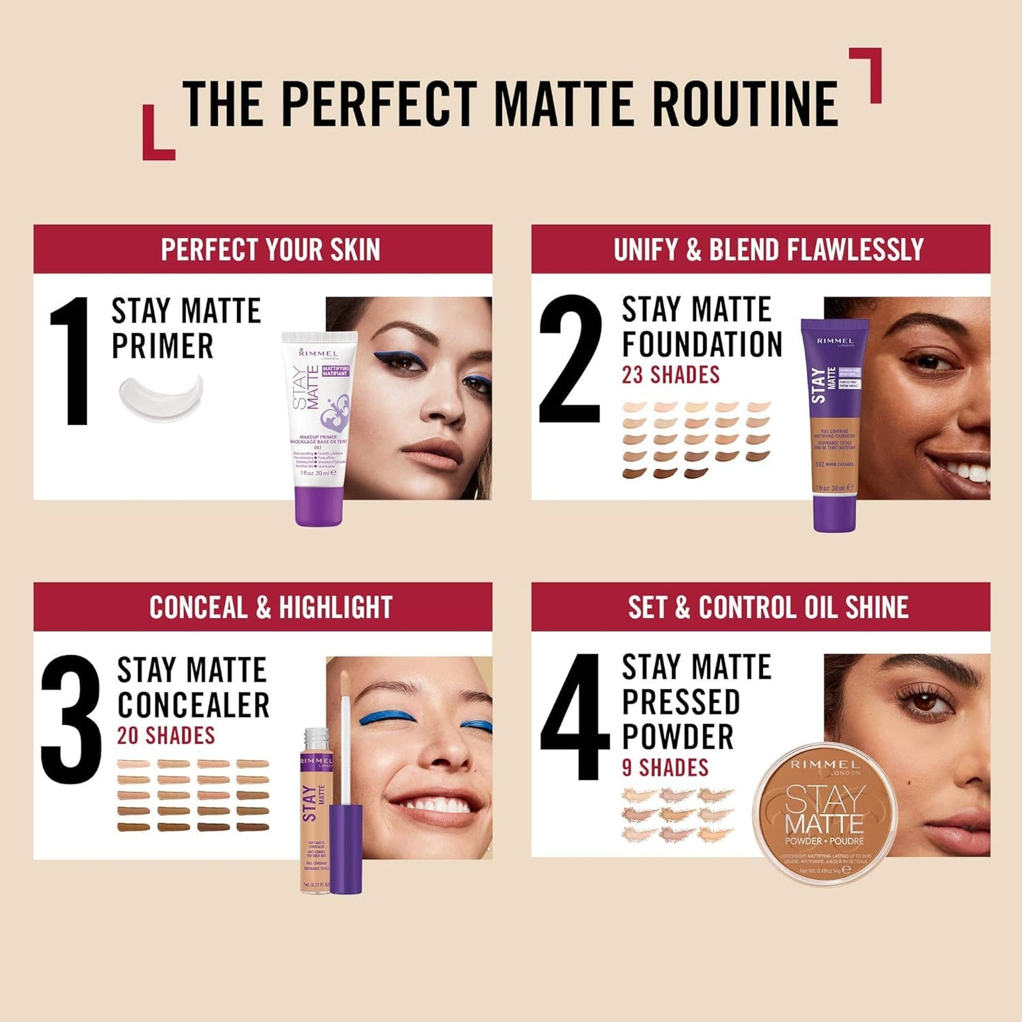 Rimmel London Stay Matte - 111 Fair - Concealer, 24-Hour Wear, Shine Control, Fights Free Radicals, 0.23oz