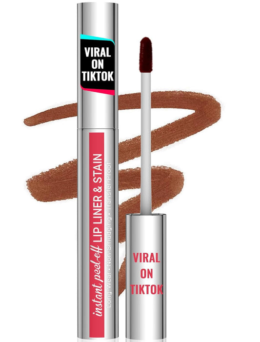 iMethod Lip Stain - Lip Liner Stain, Long Lasting Lip Stain Peel Off, Waterproof Stay On All Day, Transfer-Proof, Highly Pigmented, Natural Color, Coffee