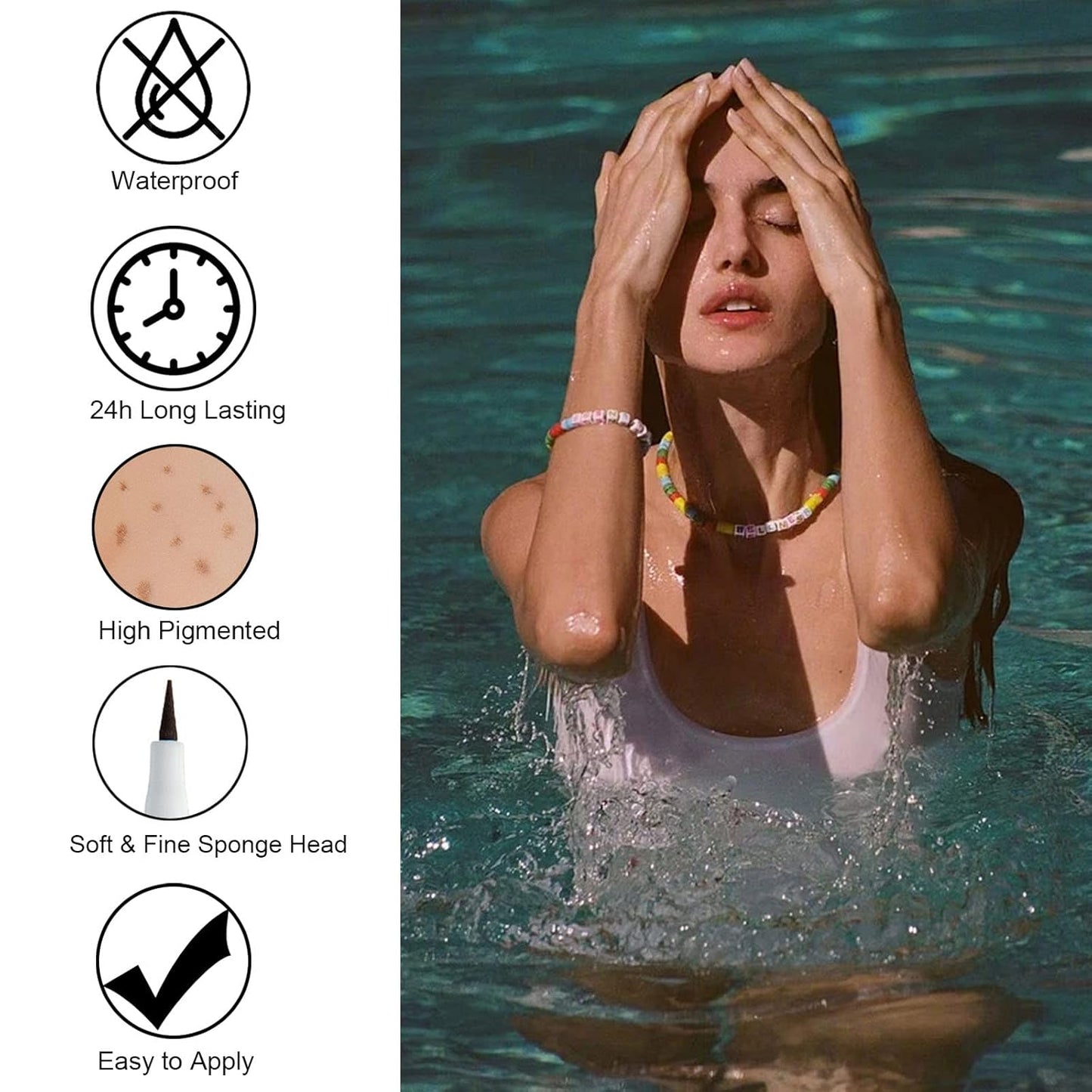 Freckle Pen, Freckle Makeup Pen for Face, Waterproof Long Lasting Quick Dry Faux Freckle Pen, Soft Artificial Freckles Makeup Face Decoration, Create Natural Sunkissed Skin (Chestnut)