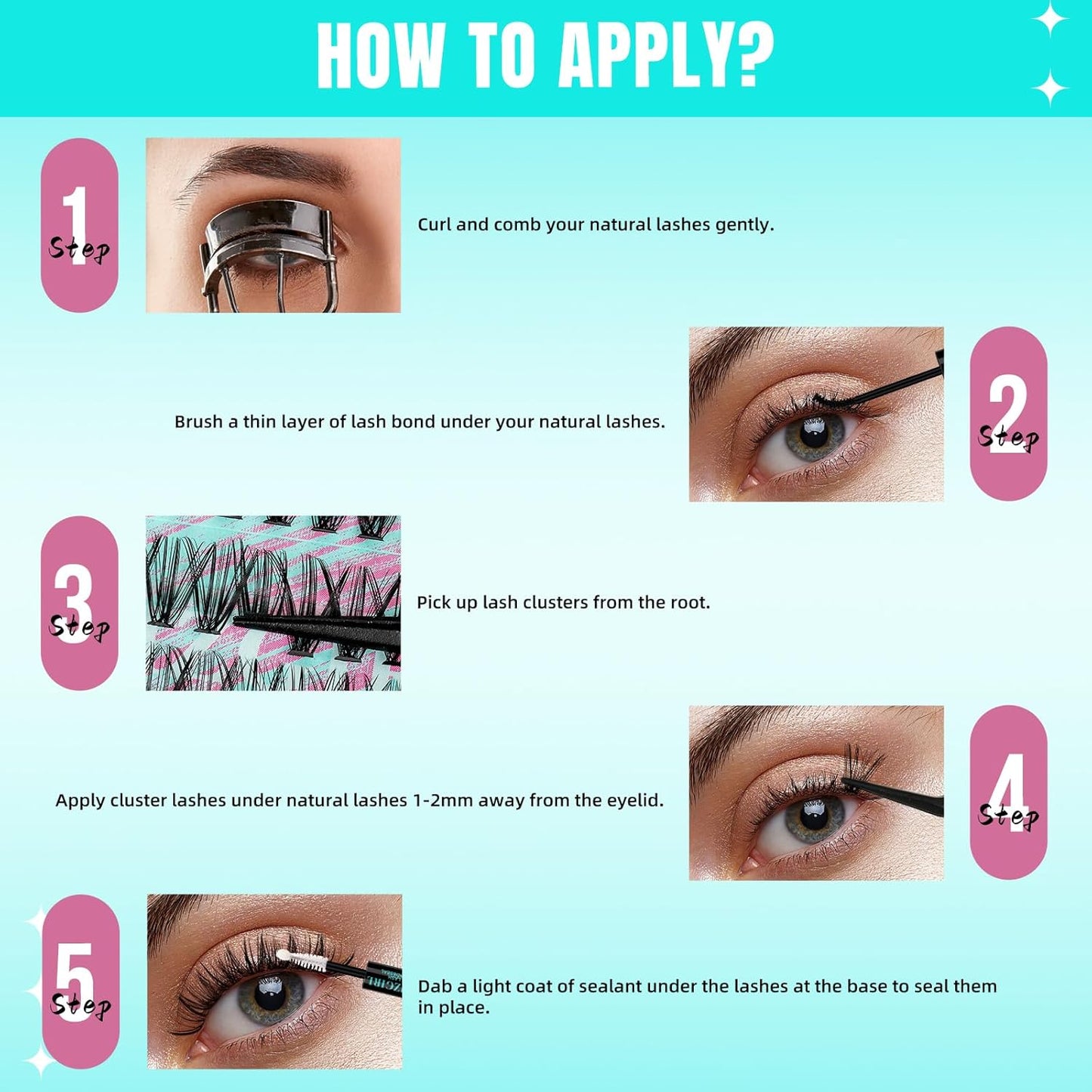 Lash Clusters Wispy 280PCS Eyelash Extension 40D 50D Cluster Lashes Individual Lashes DIY Lash Extension Natural Look Cluster Eyelash Extensions Soft False Eyelashes at Home for Beginners(12mm)