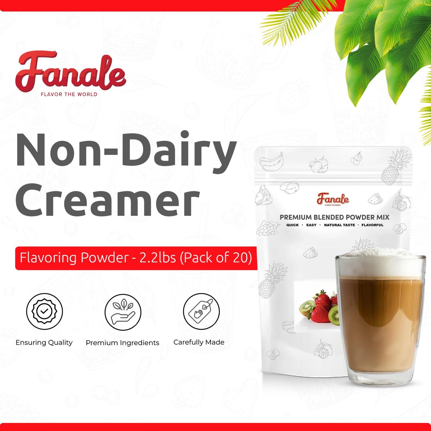 Fanale Premium Non-Dairy Creamer Bubble Tea Flavoring Powder | Perfect for Baking, Smoothies, Desserts and Drinks | Instant Flavoring Powder for Boba Milk Tea - 2.2 Pounds (Pack of 1)