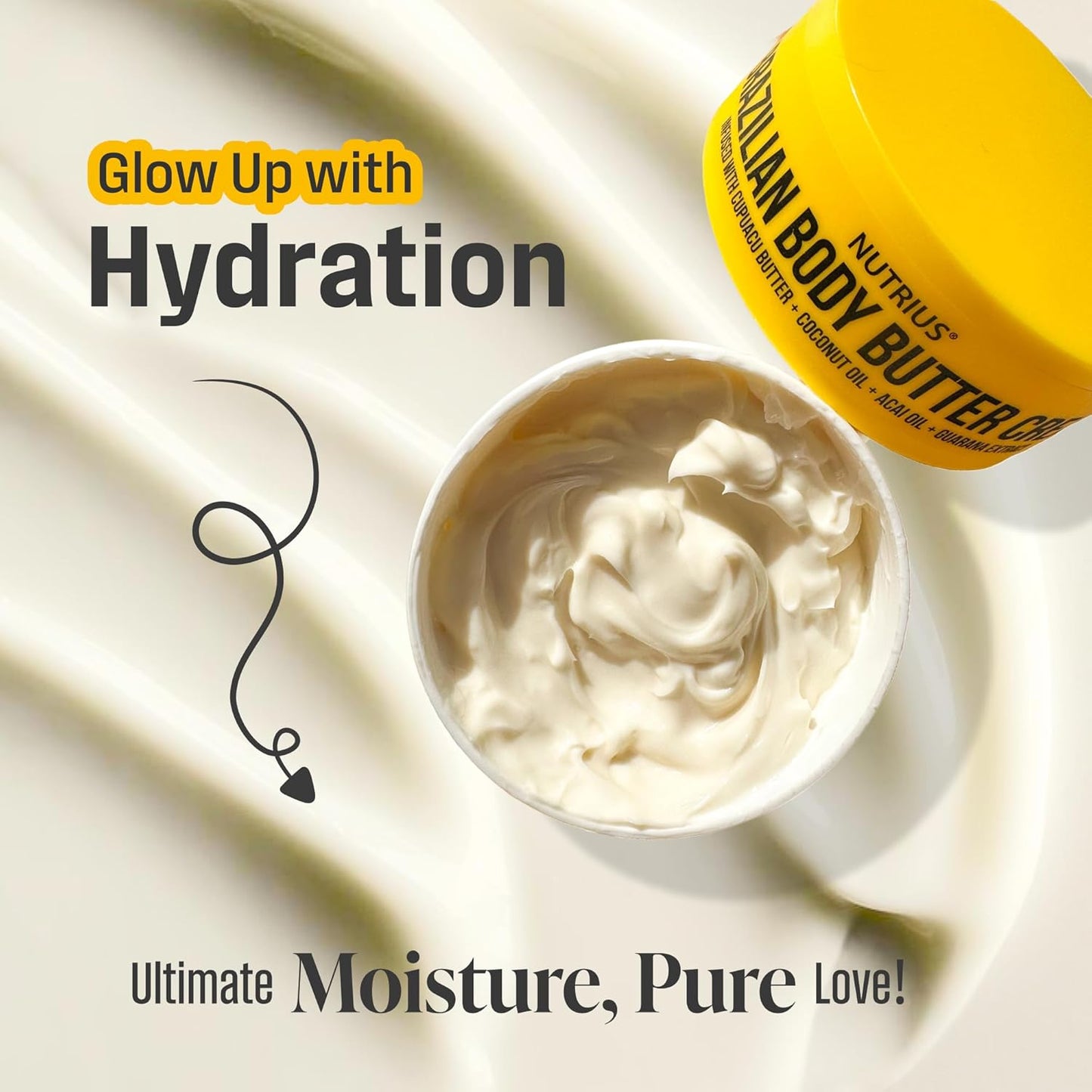 Nutrius | Brazilian Body Butter Cream 2-Pack | Smooth, Fast-Absorbing, Non-Greasy | Infused With Cupuacu Butter