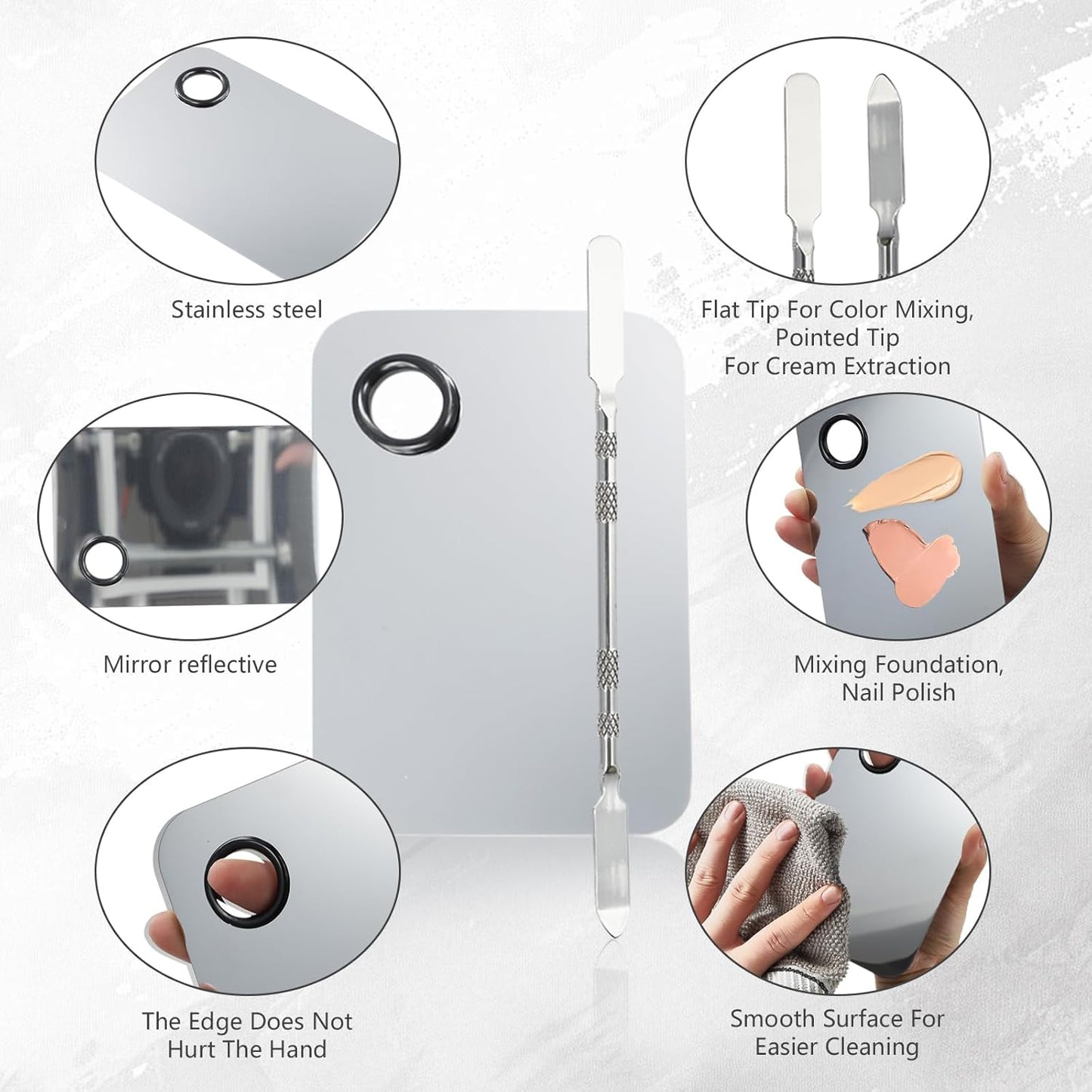 Make Up Spatula Tool Including Makeup Mixing Palette, Spatula Brush, Powder Puff, Color Stick, Makeup Accessories Set for Mixing and Save Cosmetics