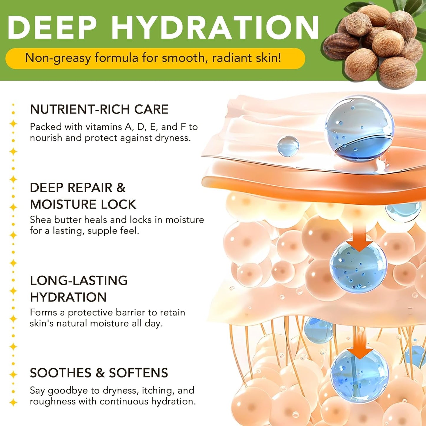 Shea Butter Raw Organic - 2 Pack, Natural Raw Unrefined Shea Butter Hand Cream, Moisturizing and Locking Water, Keeps Skin Healthy and Vibrant, 15.6 Oz