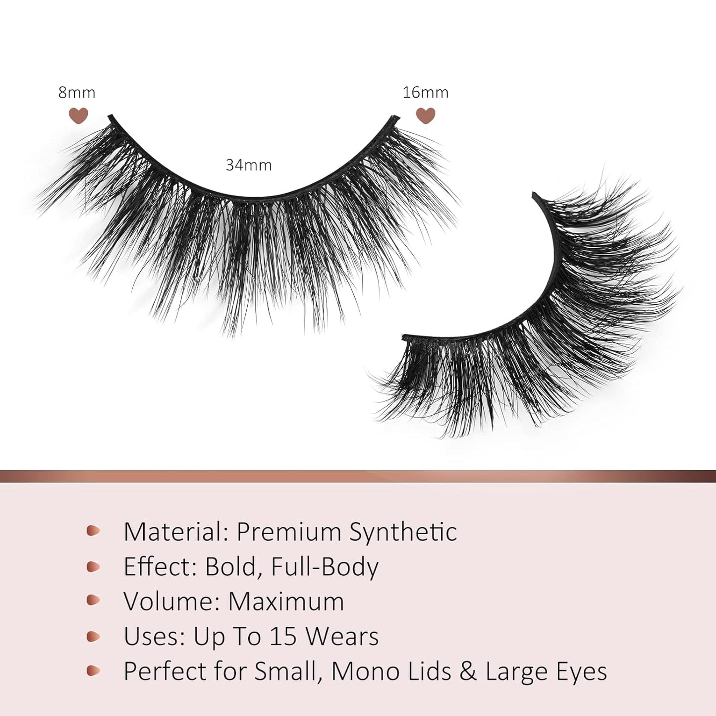 Fake Lashes False Eye Lashes Mink False Eyelashes Natural Cat Eye Lashes Fluffy Fake Eyelashes 16MM Lashes A25