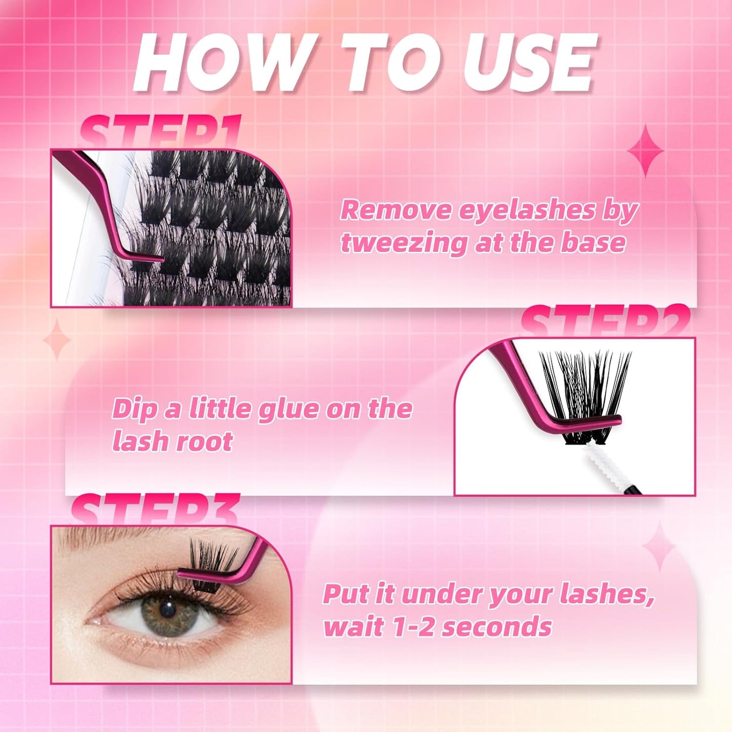 Lash Clusters 280pcs 80D 10-18mm Cluster Lashes Mixed Tray 3D Effect Volume Individual Lashes Cluster Eyelash Extensions Fluffy Soft D Curl DIY Lash Extension Kit at Home (80D-0.07-D,10-18mm)