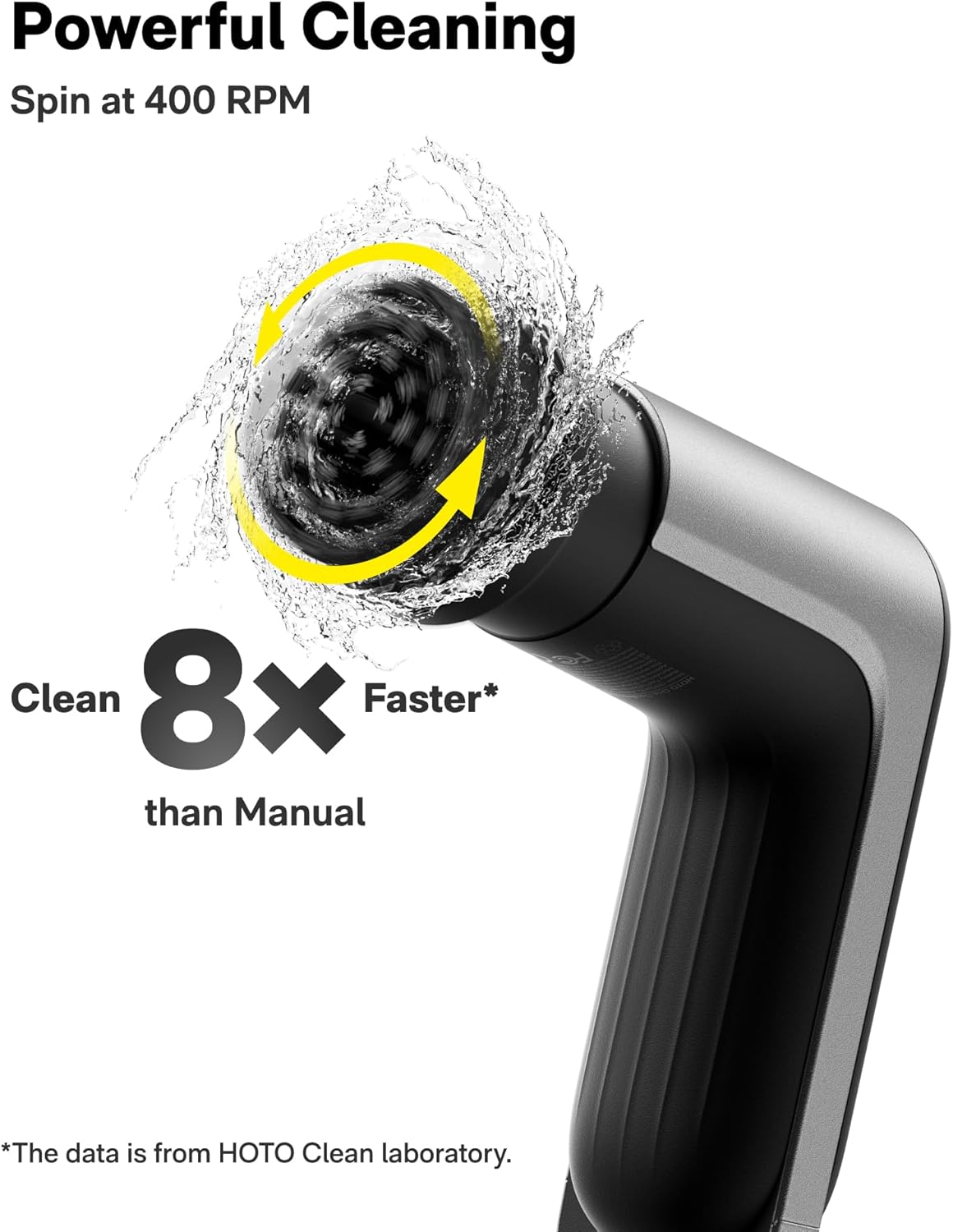 HOTO Grip™ Cordless Electric Spin Scrubber, IPX7 Waterproof, Lightweight at 0.65 lb with 6 Brush Heads, Powerful Cleaning Scrubber, for Bathroom, Kitchen, Tile, Shower