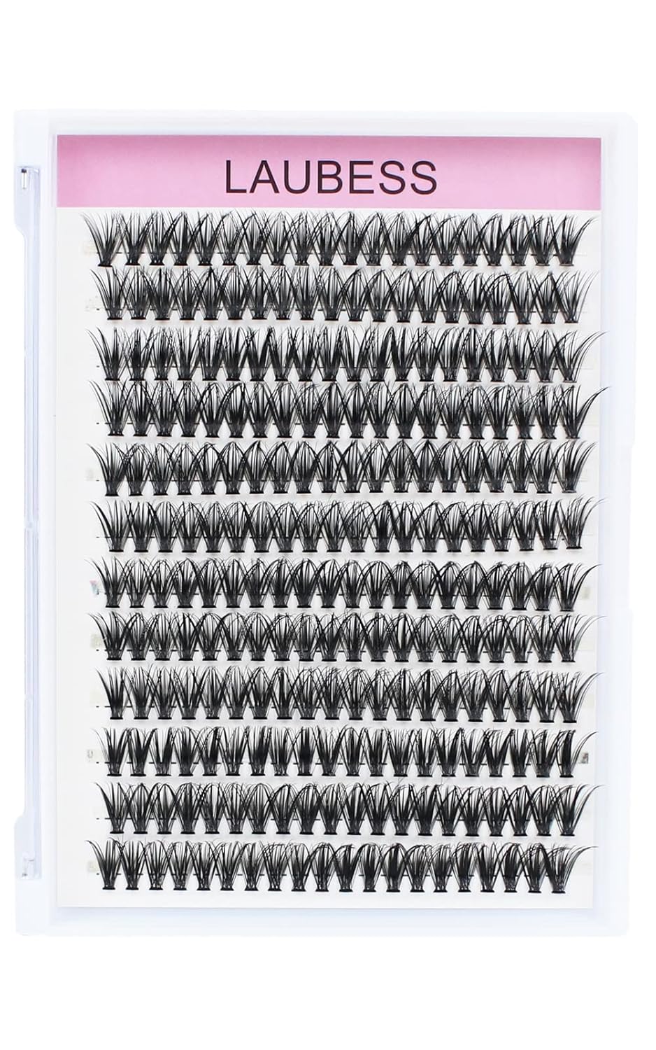 Lash Clusters LAUBESS Individual Lashes Waterproof Eyelash Clusters Mixed Tray Cluster Eyelash Extensions Soft Cluster Lashes for Beginners (40D-D-16)