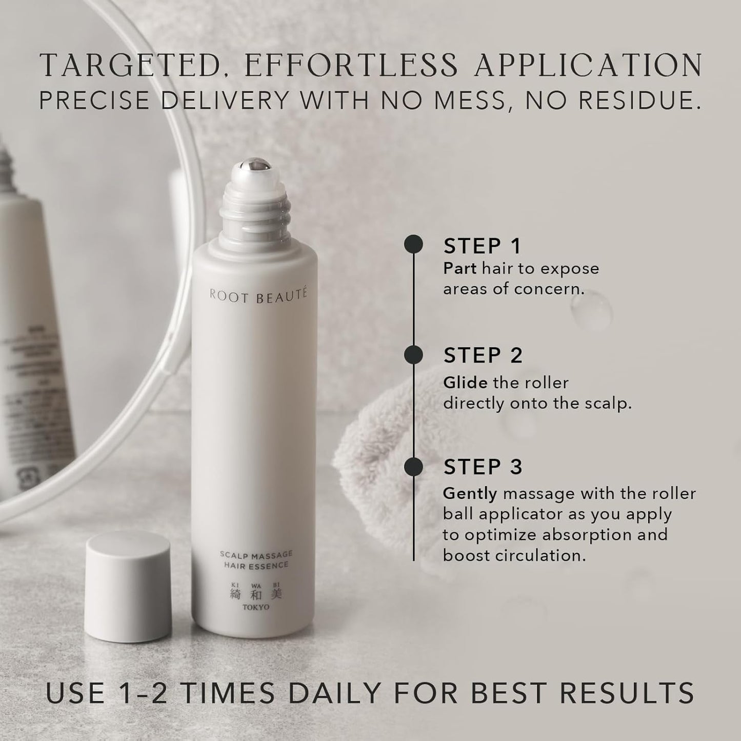 Kiwabi Root Beauté Regrowth Hair Serum – Lightweight Hair Growth Serum for Men and Women – Help Prevent Hair Loss for Thicker, Stronger Strands – Fragrance-Free & Fast-Absorbing (2.1 fl oz)