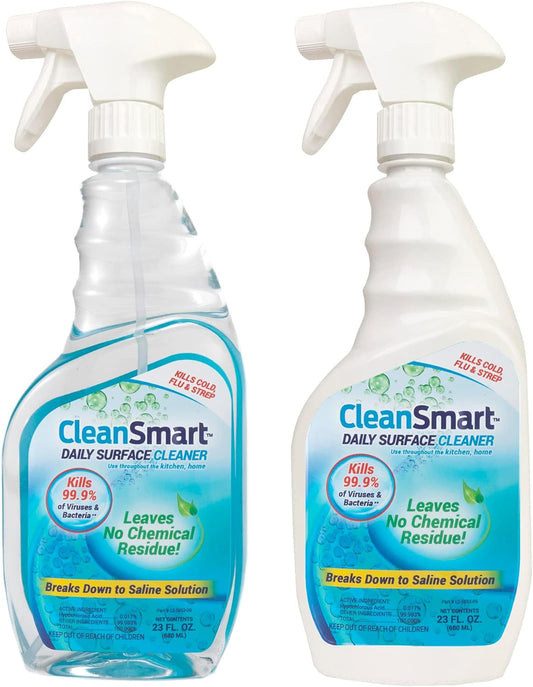 CleanSmart Daily Surface Cleaner and Pet-Safe Disinfectant, Kills 99.9% of Viruses, Bacteria, 23 ounce Bottle (Pack of 2)