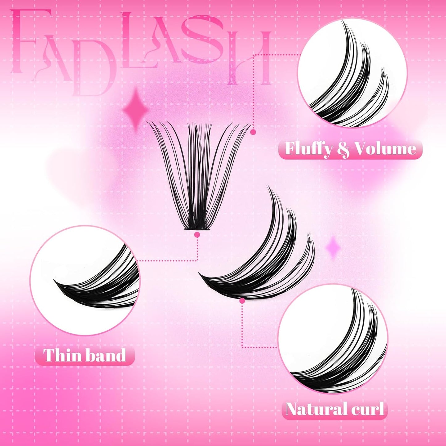 Cluster Lashes D Curl Lash Clusters 240 Pcs Lash Extension Clusters Individual Lashes Soft DIY Eyelash Extensions Mixed Tray Eyelash Clusters Natural Look (50D-0.07D, 12-18mm)
