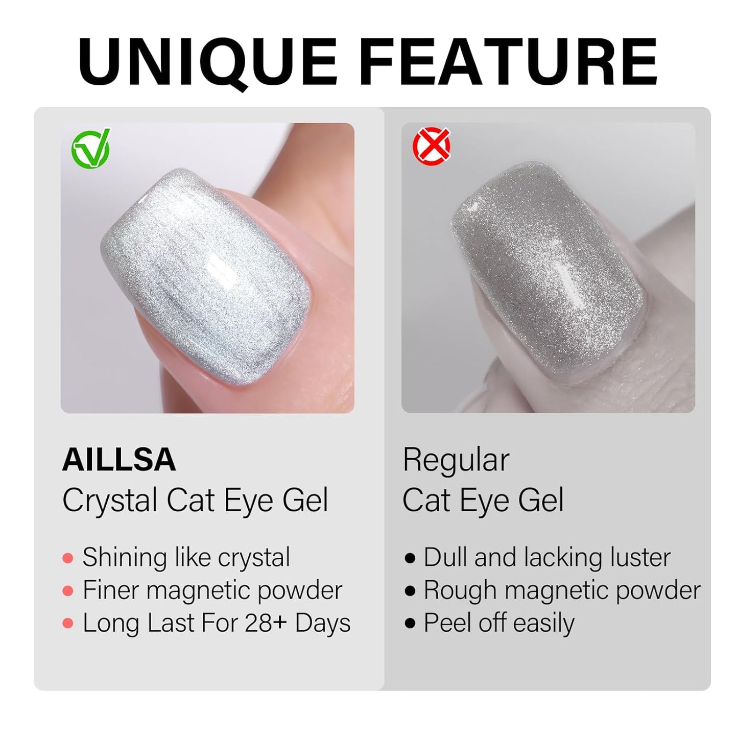 AILLSA Glass Cat Eye Gel Nail Polish, 15ml Pink Glitter Jelly Sheer Gel Polish, Translucent Magnetic Shimmer Sparkle Nail Art U V Salon 0.5 OZ GF36