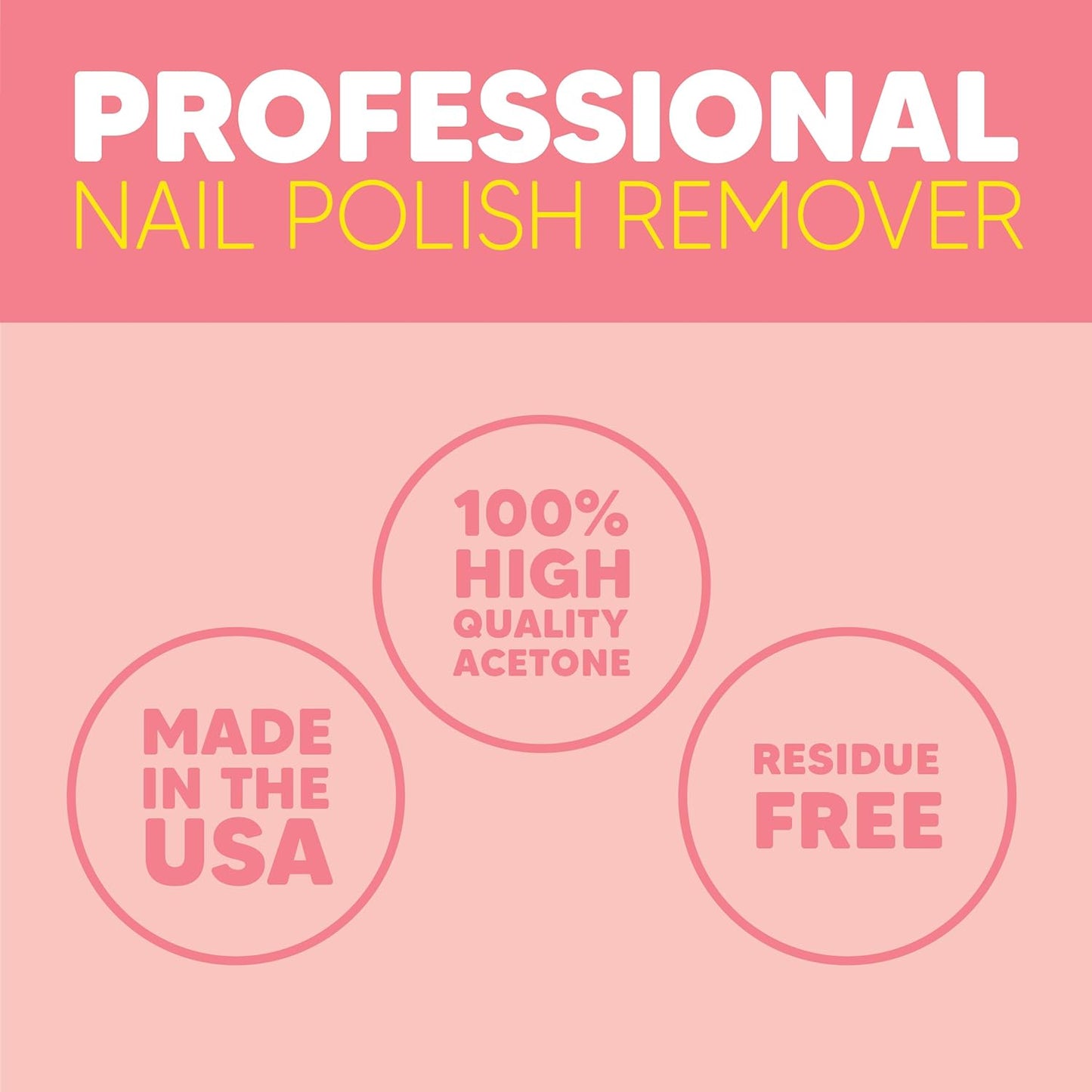 Onyx Professional 100% Pure Acetone Nail Polish Remover Kit with 7 inch Nail File, 16 fl oz - Made in USA, Maximum-Strength Gel Polish Remover, Artificial & Glitter Nail Polish