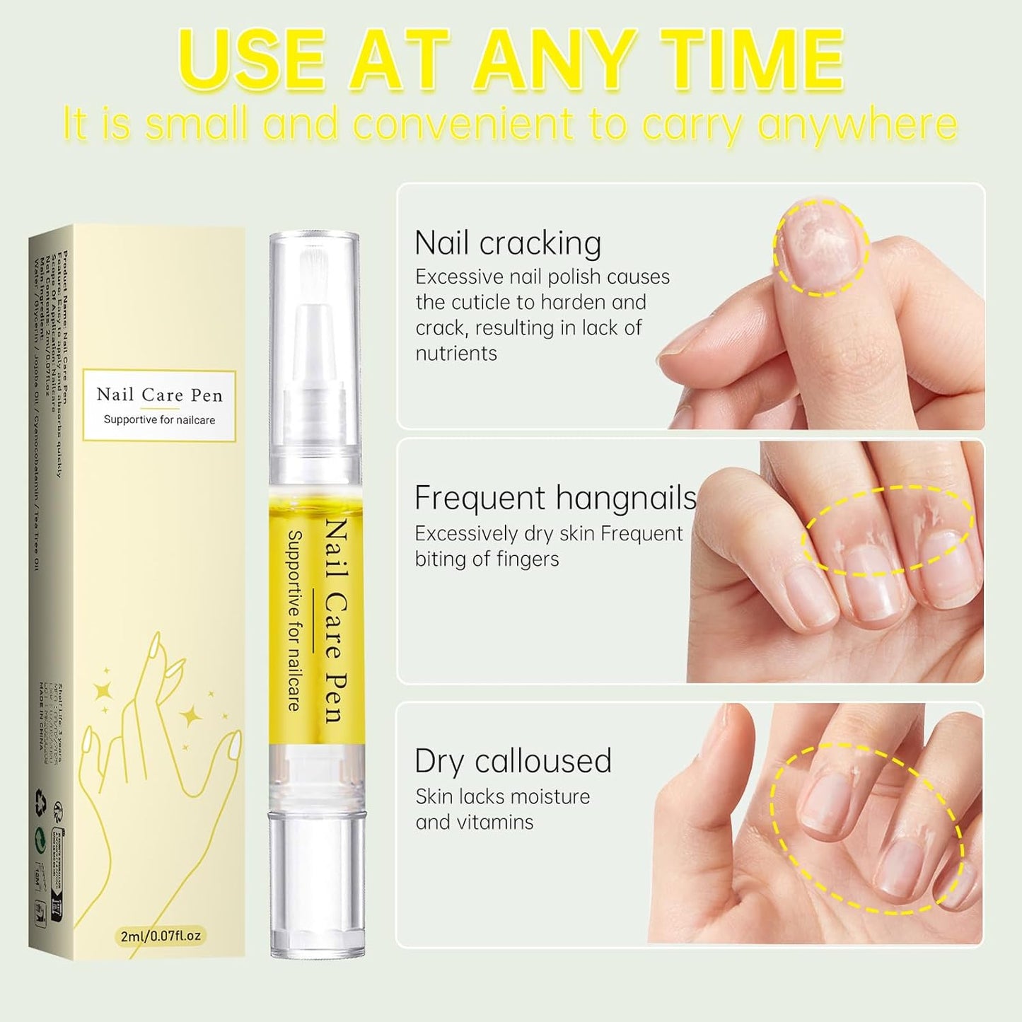 Nail Growth Oil, Rejuvenation Nail Oil Pen, Natural Rejuvenation, Instant Nail Strength, Cuticle Oil for Nails, Nail Strengthener for Moisturize Strengthen Brighten Nails Care (2)