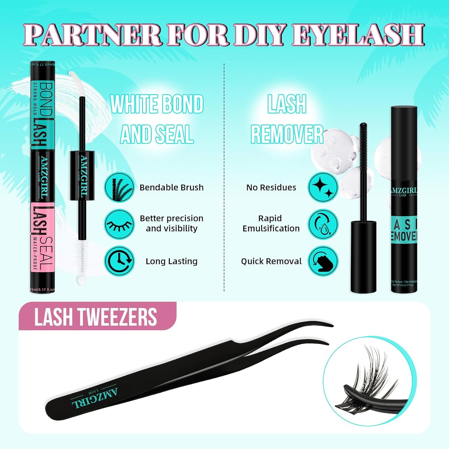 Lash Clusters Kit 144PCS Volume Eyelash Extension Kit with Lash White Bond and Seal,Eyelash Glue Remover and Applicator,Natural Lashes Premium Wide Stem Eyelashes Cluster Kit(Violet,D-Mix9-18mm)