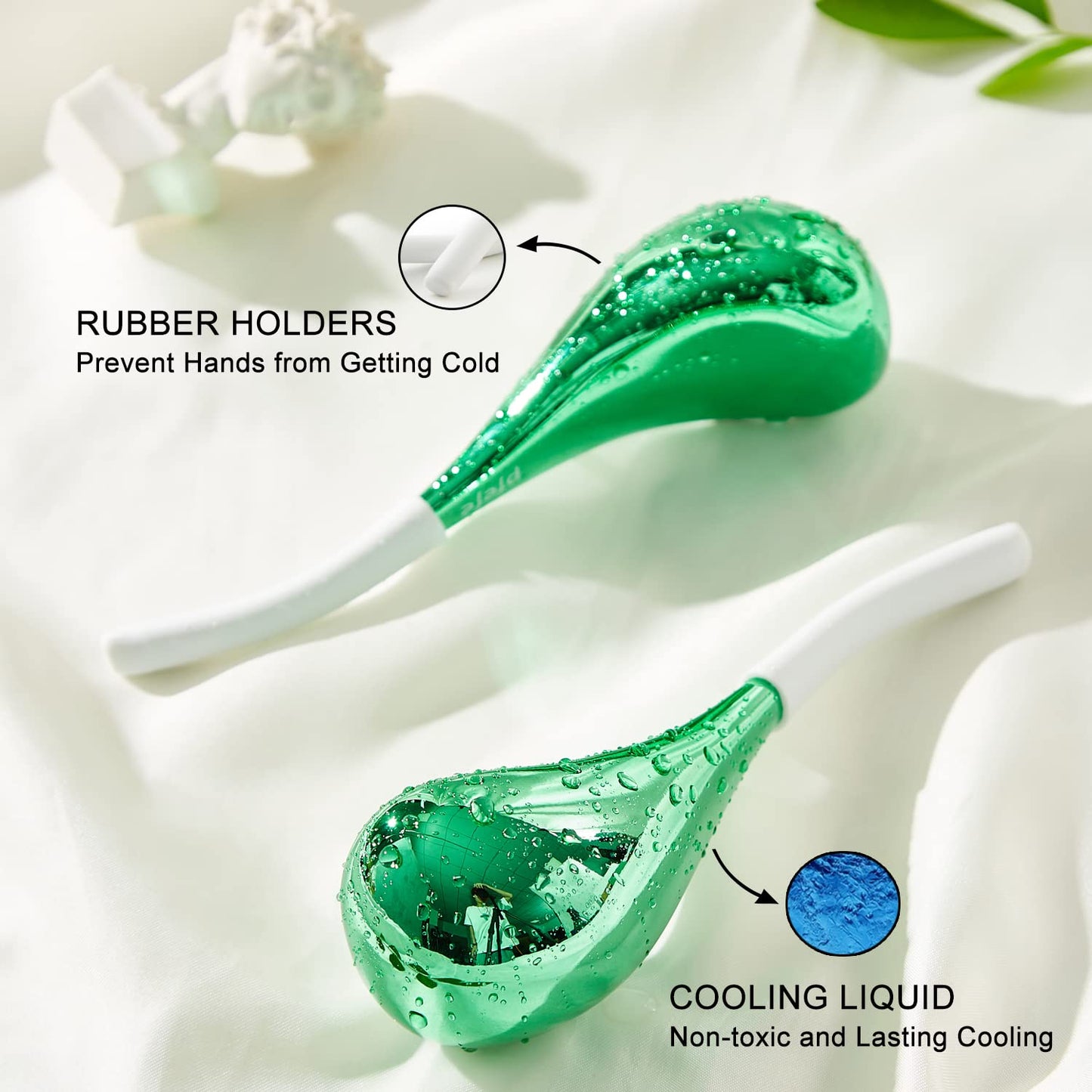 Cryo Sticks for Face, Ice Globes Cryo Globes for Facials, Esthetician Supplies Gifts, Unbreakable Stainless Steel Ice Roller Cooling Spa Balls with Storage Case