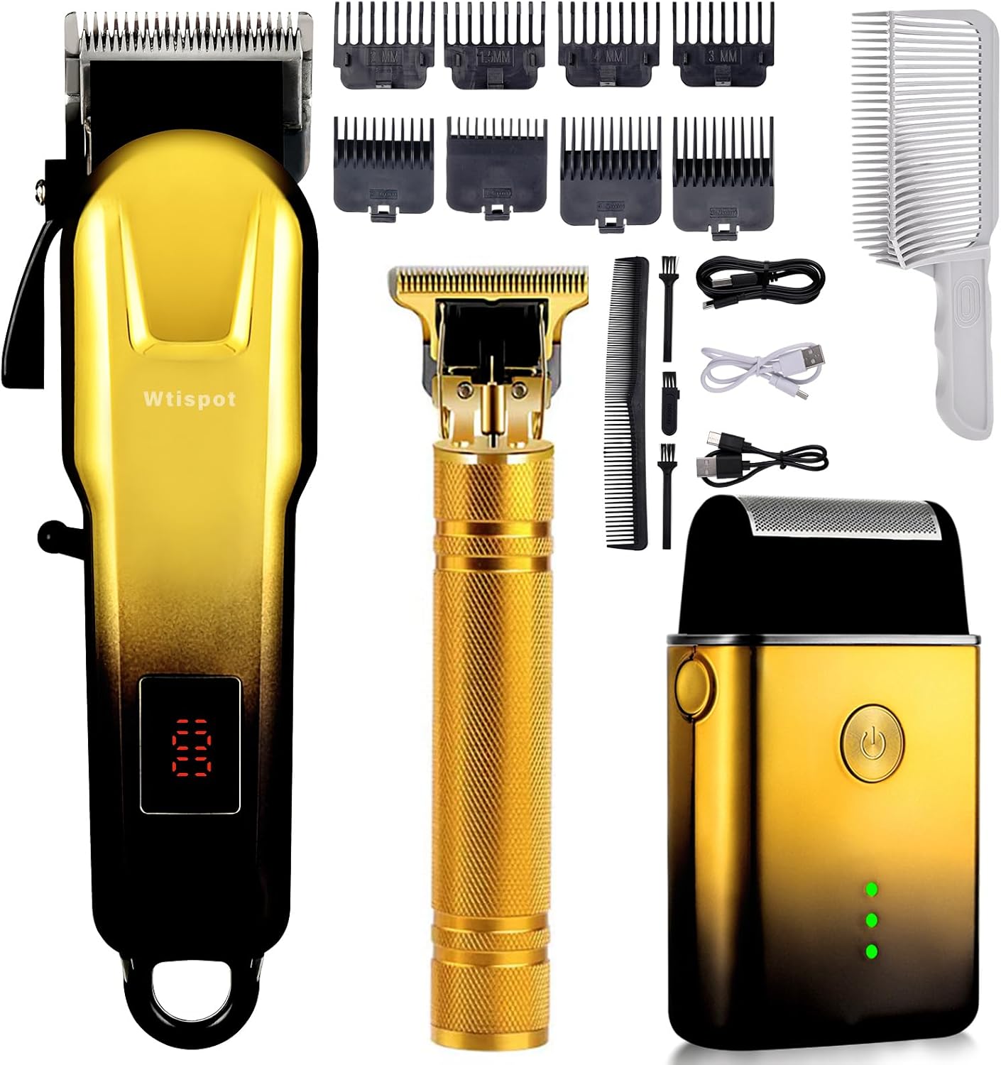 Hair Clippers Set for Men,Hair Clipper Trimmer with LED Display, Professional Cordless Hair Clipper Shaver Beard Trimmer, Hair Cutting Machine for Men, Holiday Gift for Him Father's Day Gift