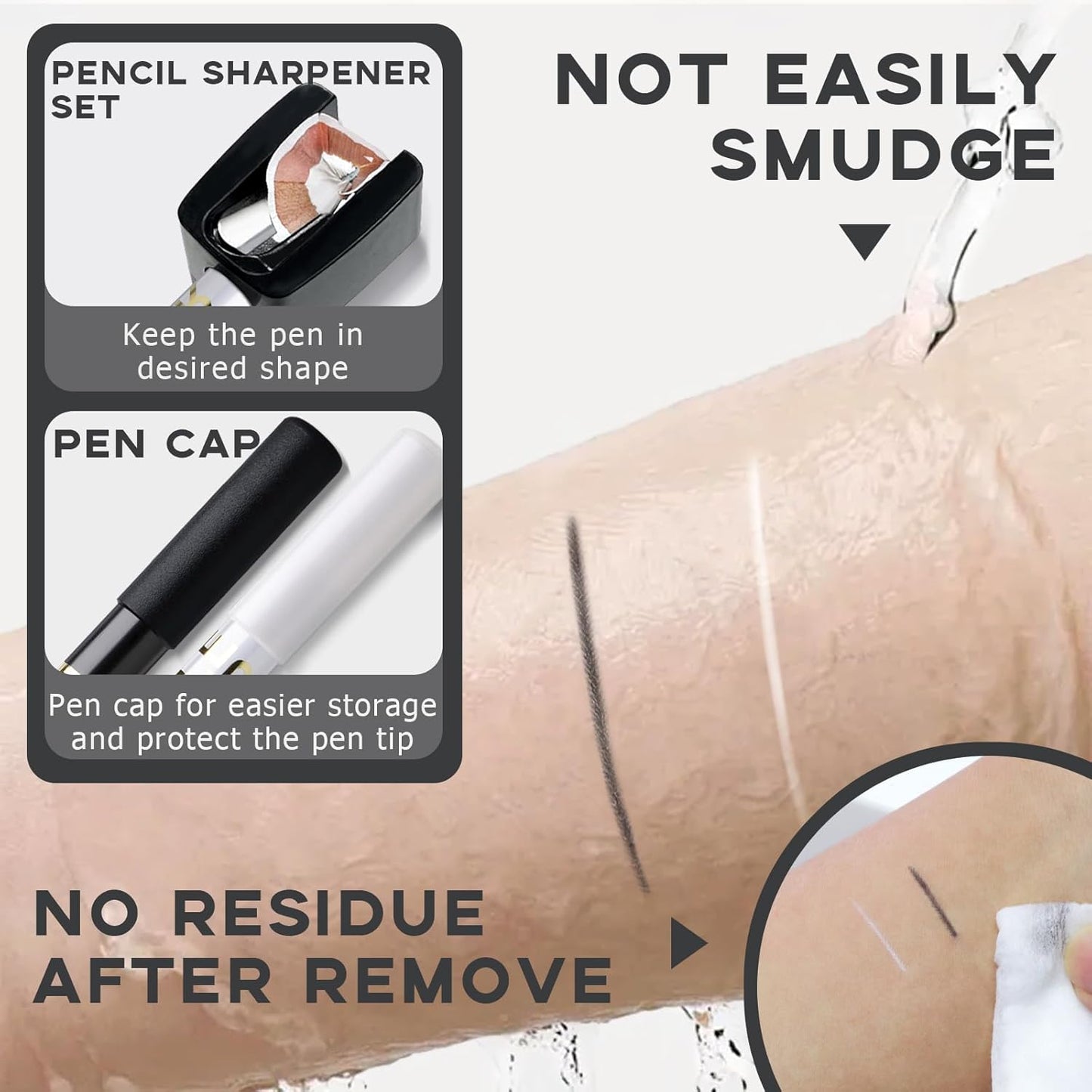 12Pcs Barber Pencil Set Hairline Enhancement Pencils Kit for Lineup Magic Beard Shaping Beard Guide Pen with Sharpener Barber Chalk for Beard Makeup Design for Men White Black Tan