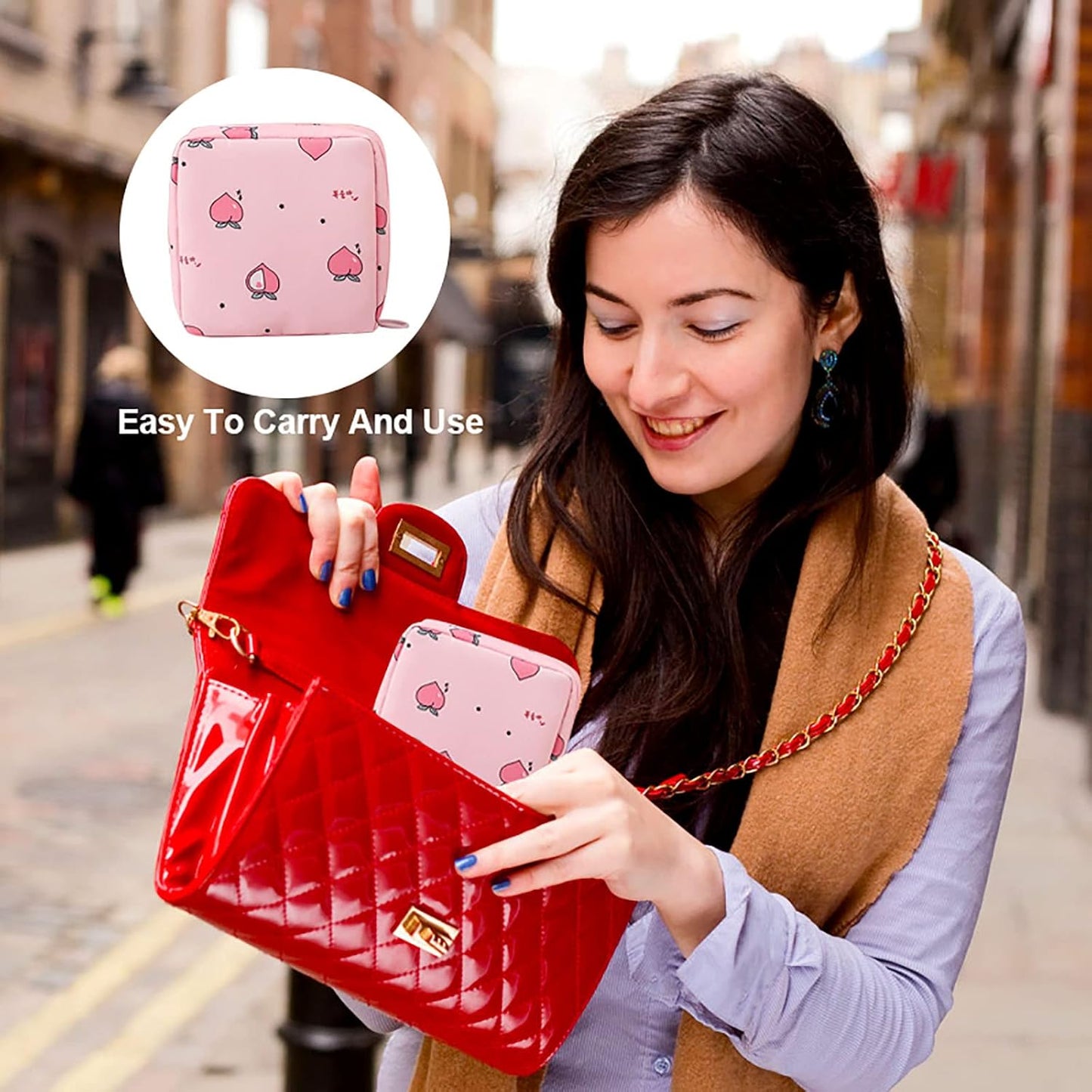 2 Pack Sanitary Napkin Storage Bag Small Portable Menstrual Cup Nursing Pad Storage Pouch, Traveler Friendly Menstrual Period Bag, Mini Makeup Bag Coin Purse Wallets with Zipper for Women Teen Girls