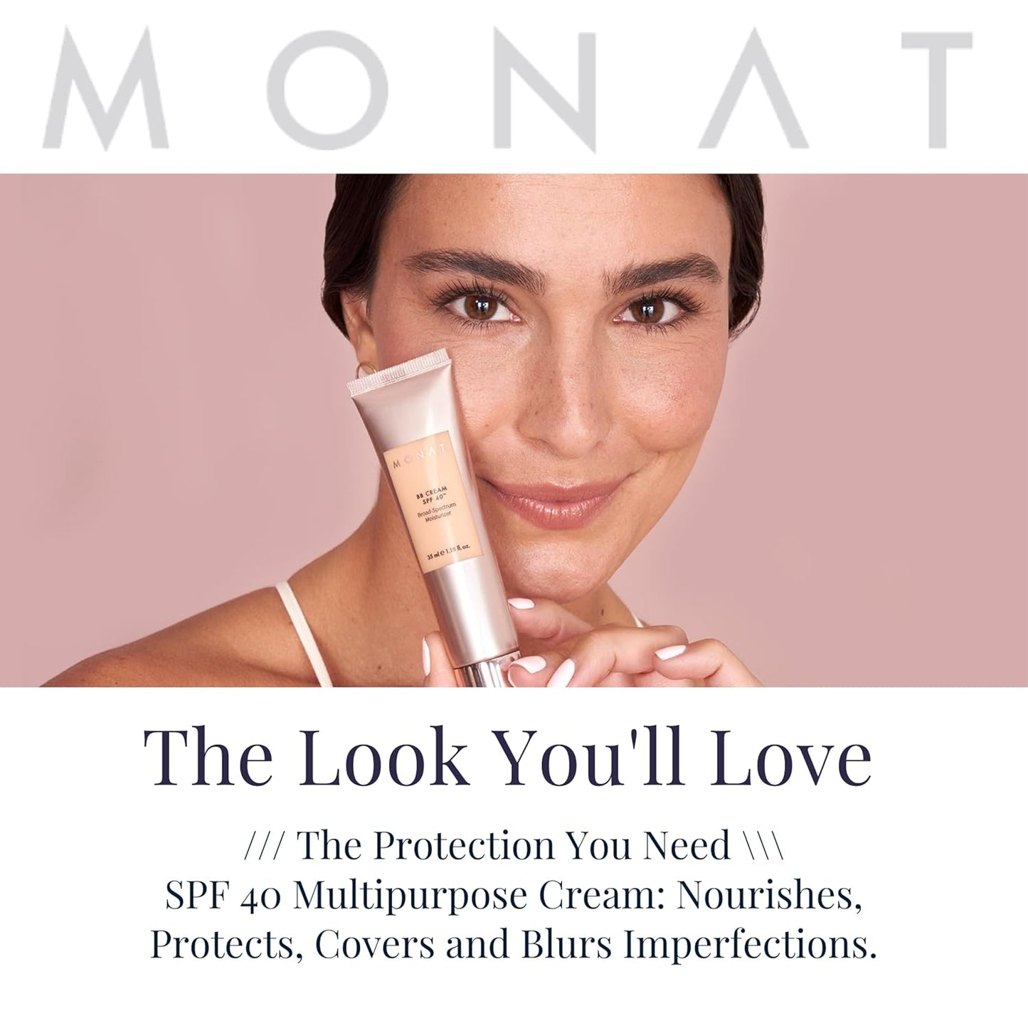 Monat BB Cream SPF 40 - Sand Broad-Spectrum Moisturizer, Lightweight Tinted Coverage, Fragrance-Free, 35ml/1.18 fl. oz.