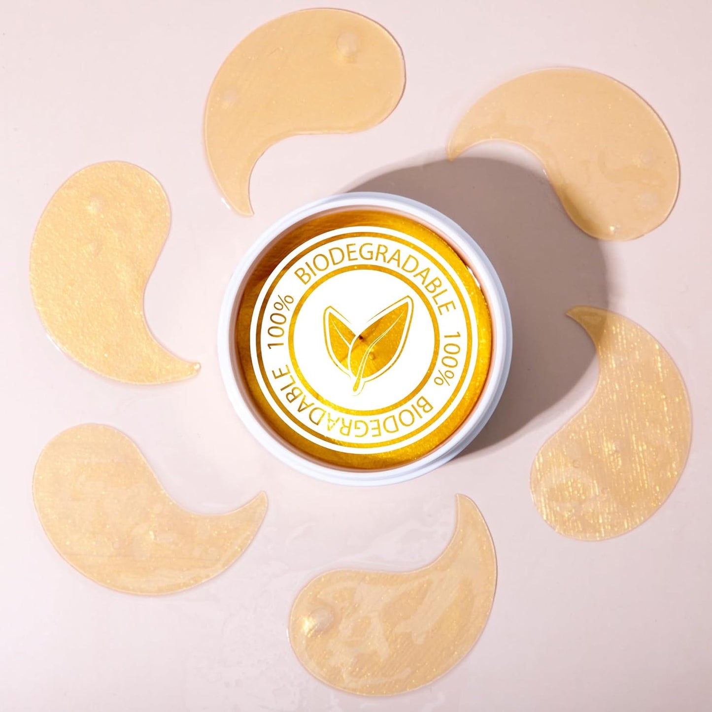 24k Gold under eye patches | Biodegradable Under eye mask with Hyaluronic Acid and Niacinamide | 30 pairs | Eye Masks For dark circles, wrinkles and puffiness