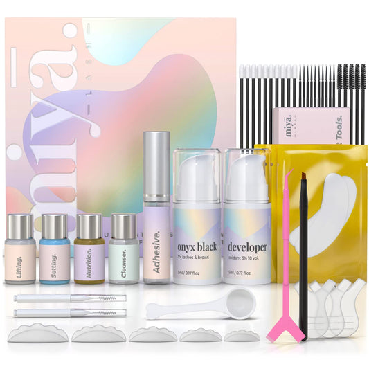 Lift & Brow Lamination Kit | Black, Voluminous Eyebrows & Eyelashes Color | Professional 8 Weeks Result | LVL, Perm, Laminate | Keratin Brow & Lash Kit With All Tools