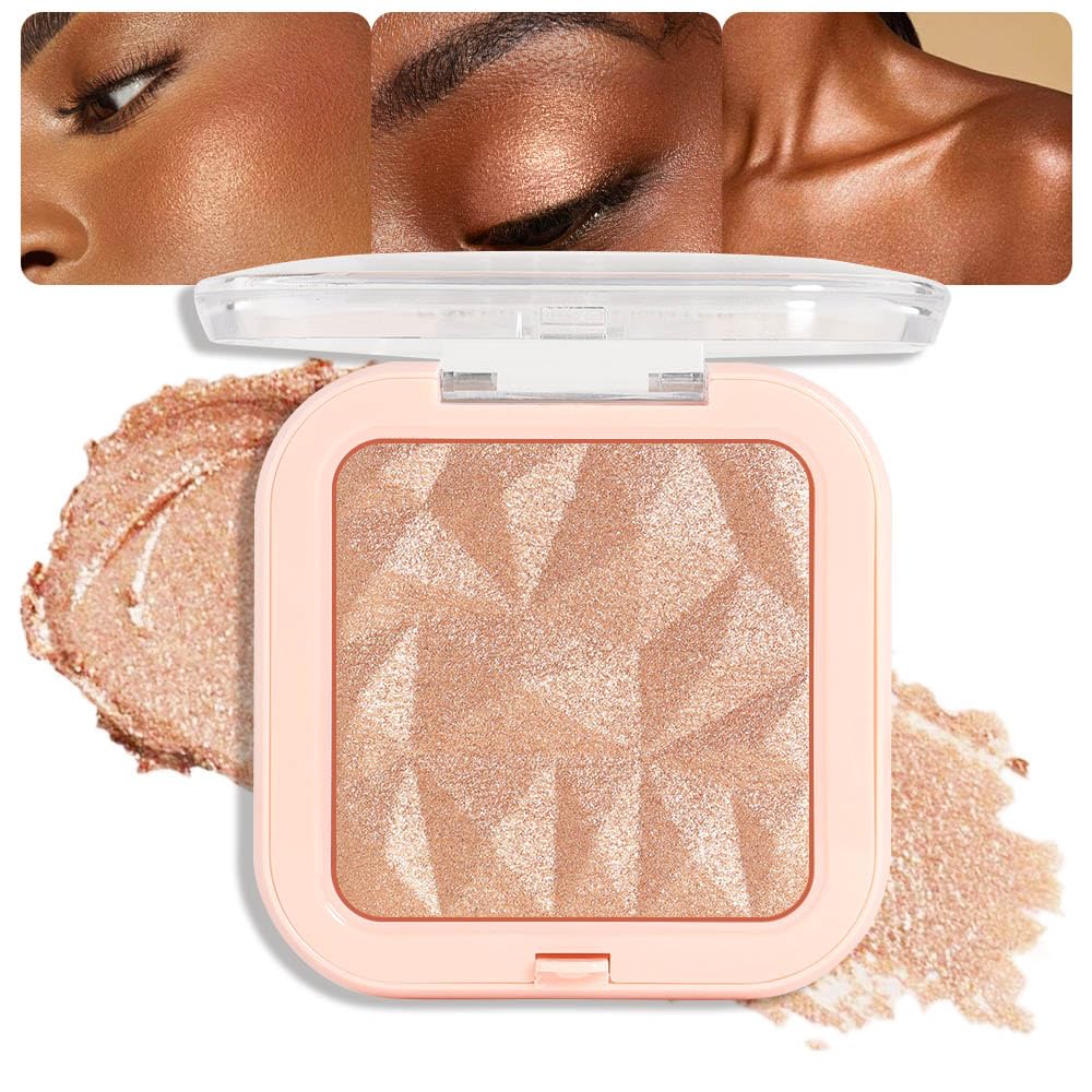 evpct Champagne Face Highlighter Makeup Shimmer Glitter Diamond Sparkly Highlighters Makeup Palette Powder for Face Body Cheek Skin iluminadores iluminador de jos maquillaje luminizers E02