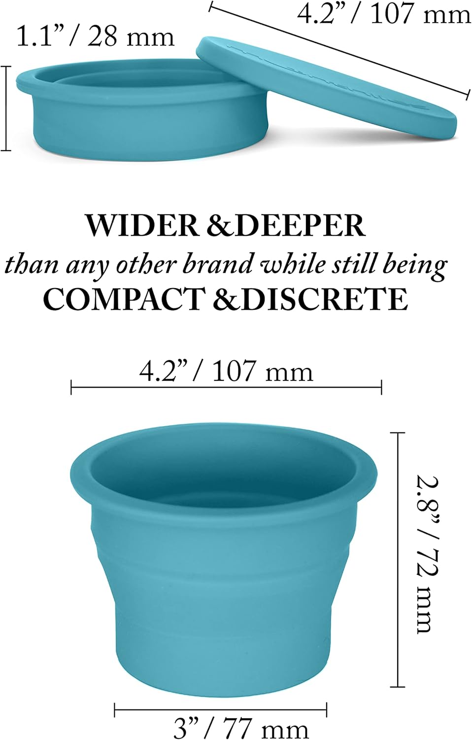 Menstrual Cup Sterilizer, Period Disc Cleaner, Period Cup or Menstrual Disk Travel Wash Case, Multi-Use Shaker for Cleaning or Storage Container, Reusable Menstral Sanitizer (Blue)