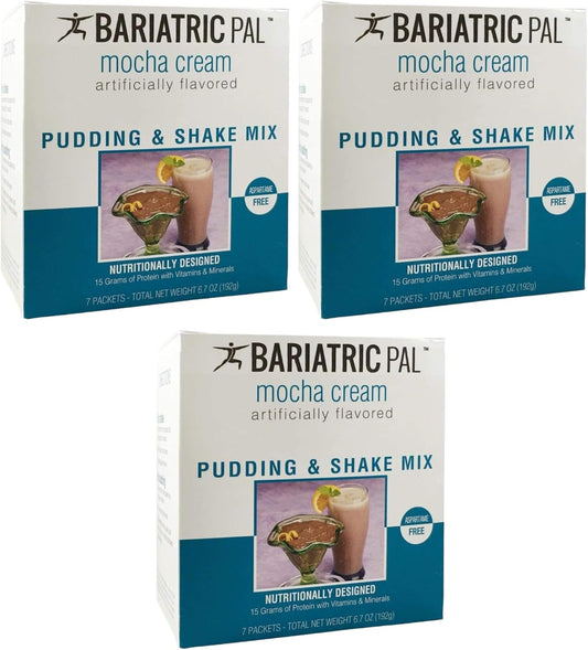 BariatricPal 15g Protein Shake or Pudding (Aspartame Free) - Mocha Cream (3-Pack)