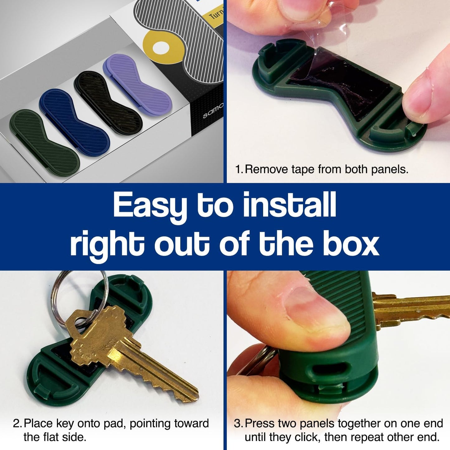 [4 Pack] KeyGrip Disability Aid Key Turners - Added Strength & Leverage For Seniors & Elderly - Perfect For Parkinson's, Arthritis, MS, Tremors & ALS - Textured For Grip - Bright Colors For Low Vision