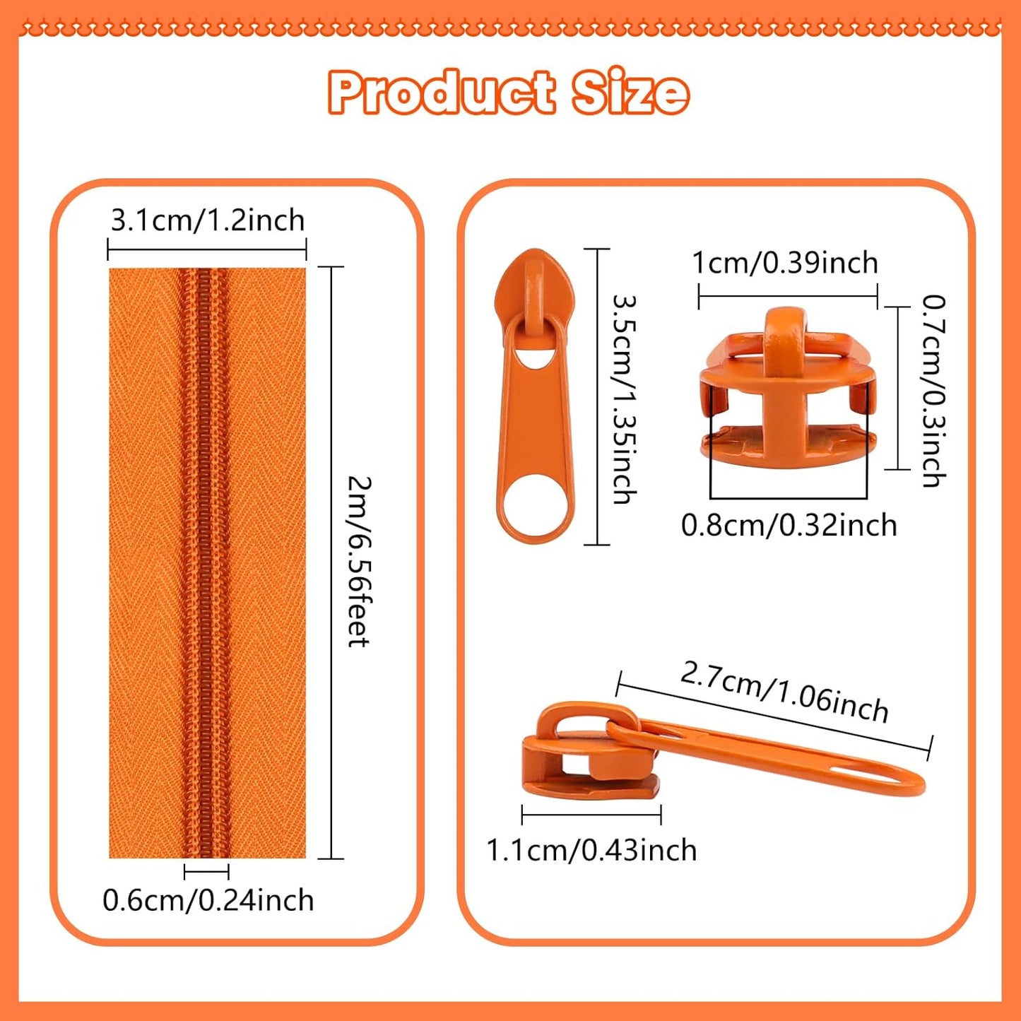 DOITEM 13.5 Yards 6 Pieces Sewing Zippers #5 Nylon Coil Zippers Assorted Zipper for Sewing with 24 Zipper Sliders for DIY Tailor Sewing Crafts Supplies, 6 Colors