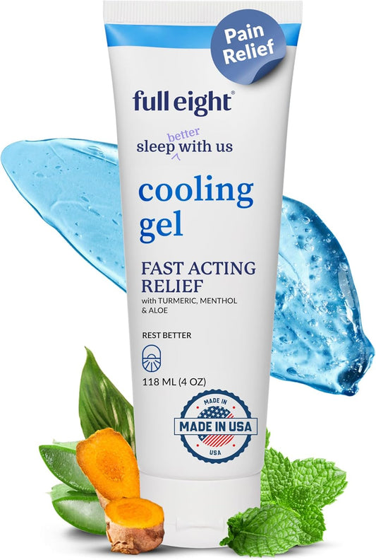 Cooling Gel - Fast-Acting Pain Relief Rub, Fast Absorbing Pain Gel, Safe for Kids & Pregnancy, Natural Topical Ache Relief Blend - Turmeric, Menthol, Aloe - Soothing Comfort, USA Made 4 oz