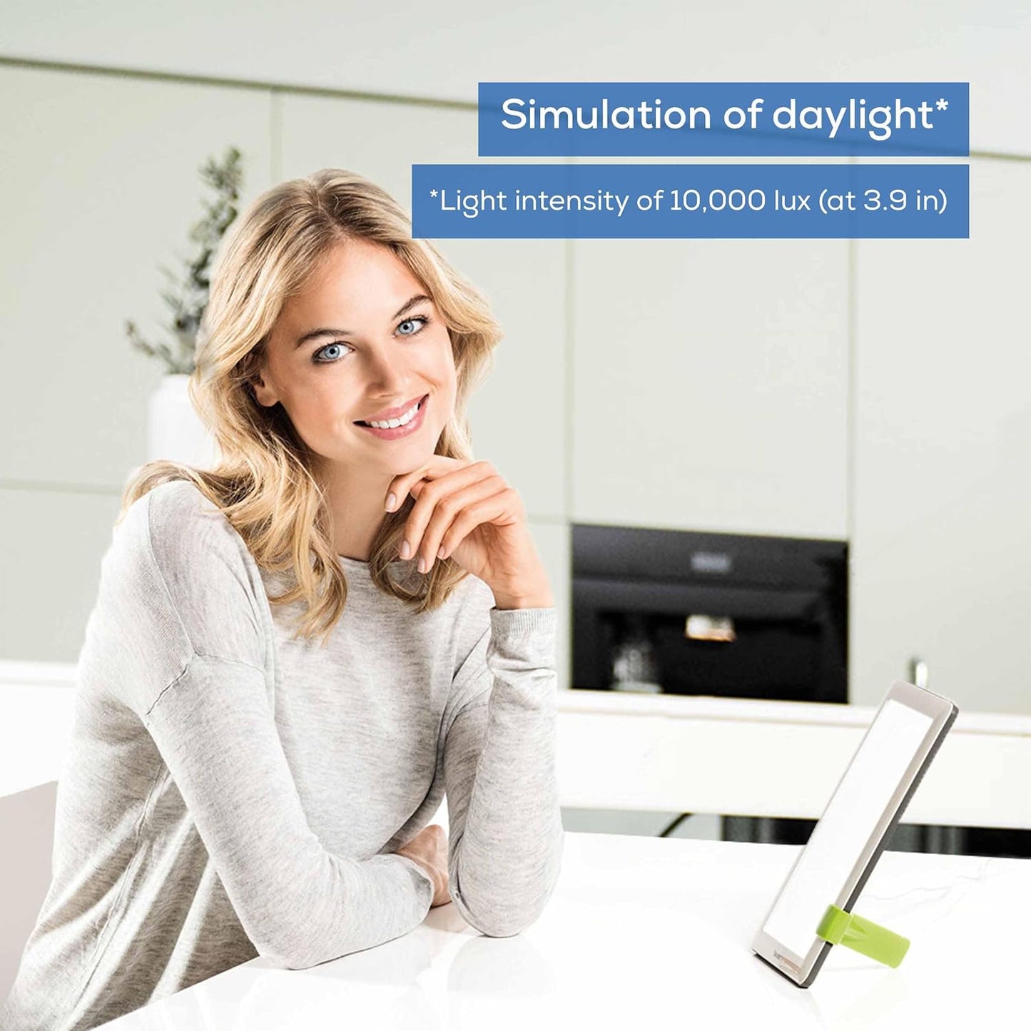 Beurer TL30 Portable Daylight Lamp- UV-Free 10,000 Lux LED Bright White Light Therapy for Home, Travel, & Office Lighting