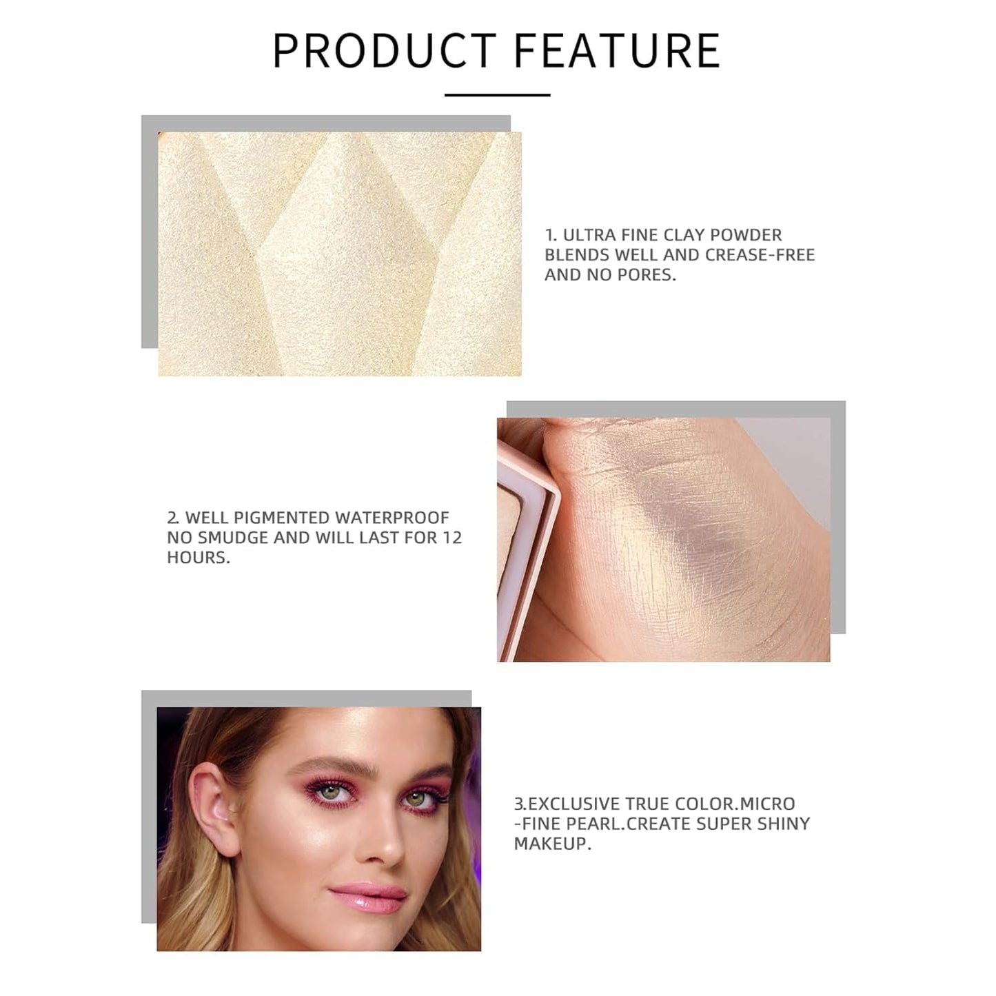 Face Highlighter Luminizers Highlighter powder Translucent Setting Powder High Definition Powder for All Skin Types and Skin Tones(N01)