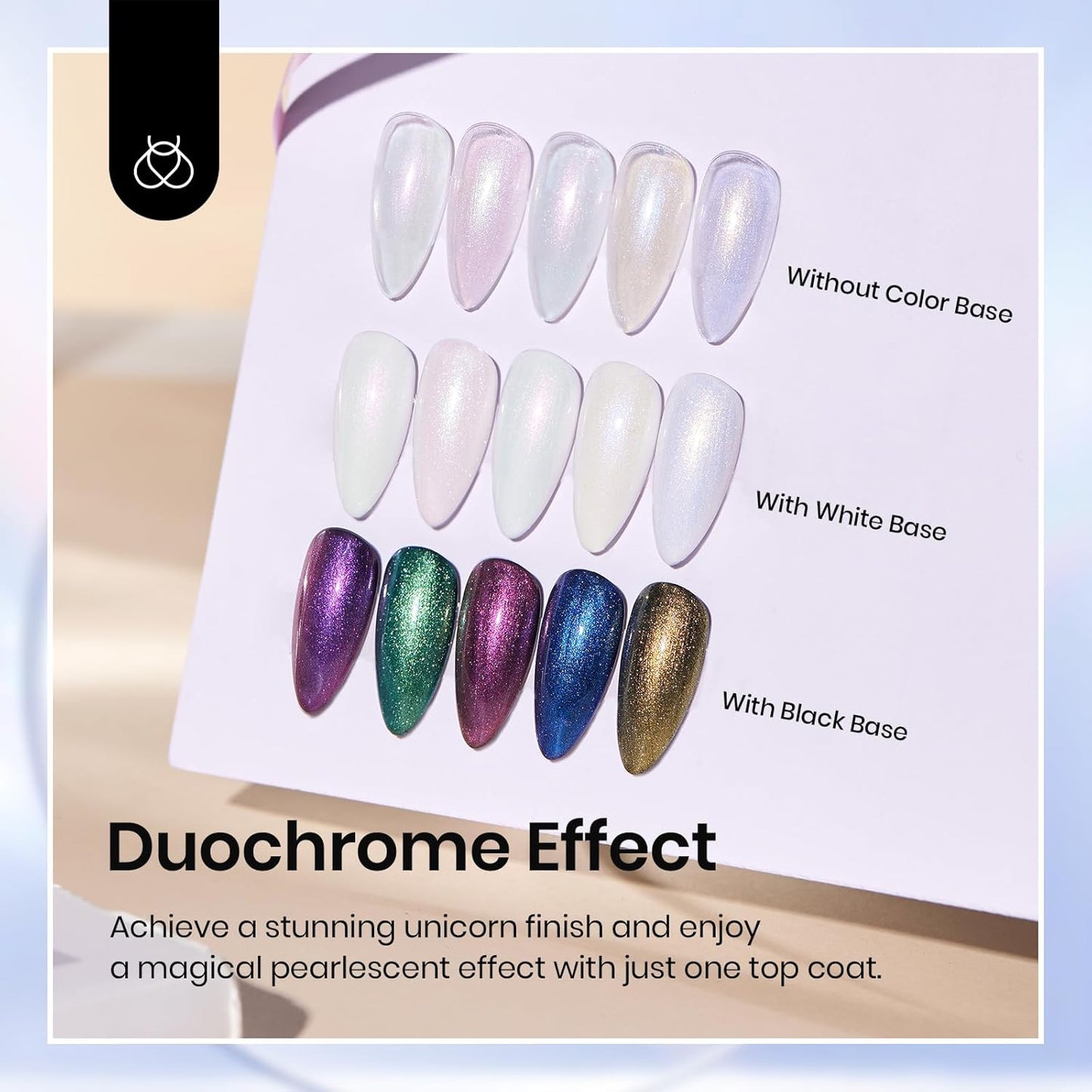 Beetles Pearl Glitter Top Coat Set, 5 Colors Iridescent Pastel Shimmer Mermaid Glossy Top Coat Gel Polish Shiny Long-Lasting No Wipe Soak Off UV LED Nail Art Gifts for Women