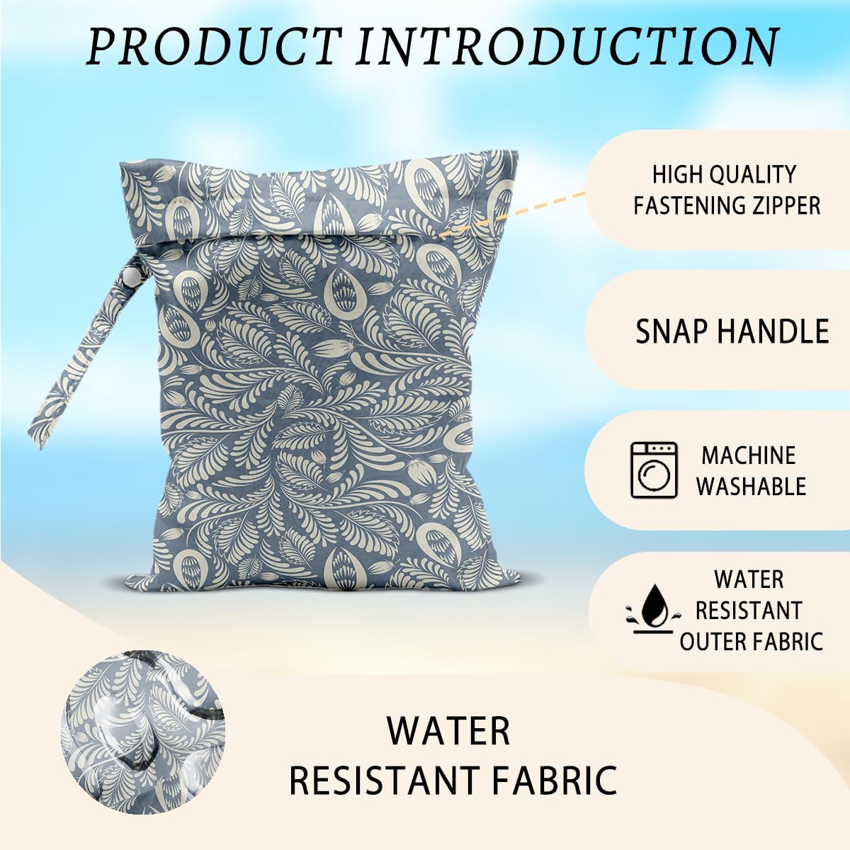 2Pcs Plant Wet Bags 12x10 Inch, Leaves Waterproof Travel Laundry Bags, Washable Reusable Wet Dry Bag for Swimsuit Pool Beach Diapers Dirty Yoga Gym Clothes, Plant Gifts for Women Friend Travelers