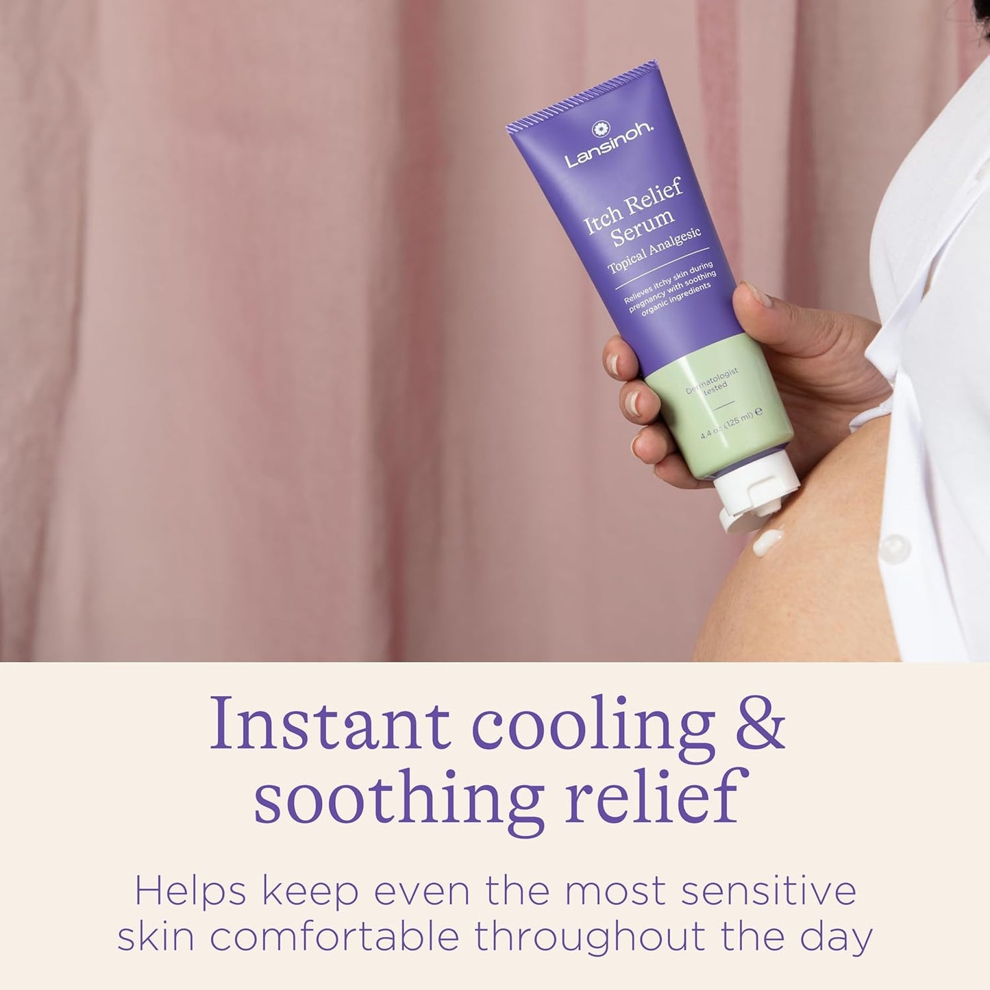 Lansinoh Anti-Itch Serum for Pregnant Moms, Skin Care & Itch Relief Lotion, Safe for First Trimester, Pregnancy Essentials, 4.4 Ounces