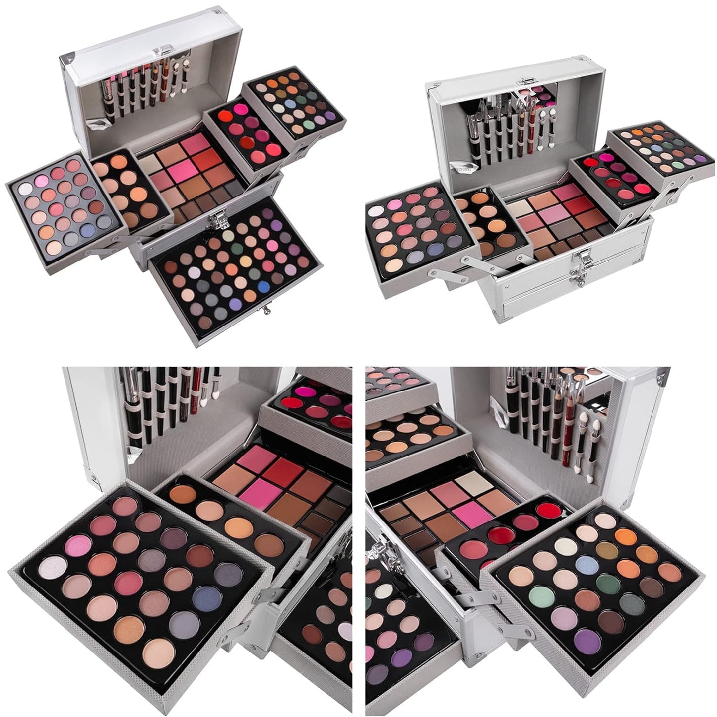 132 Colors All-in-one Makeup Palette Cosmetic Contouring Kit Gift Box Combination with Eyeshadow, Cream Concealer, Eyebrow Powder, Lip Gloss, Blush and Face Pressed Powder