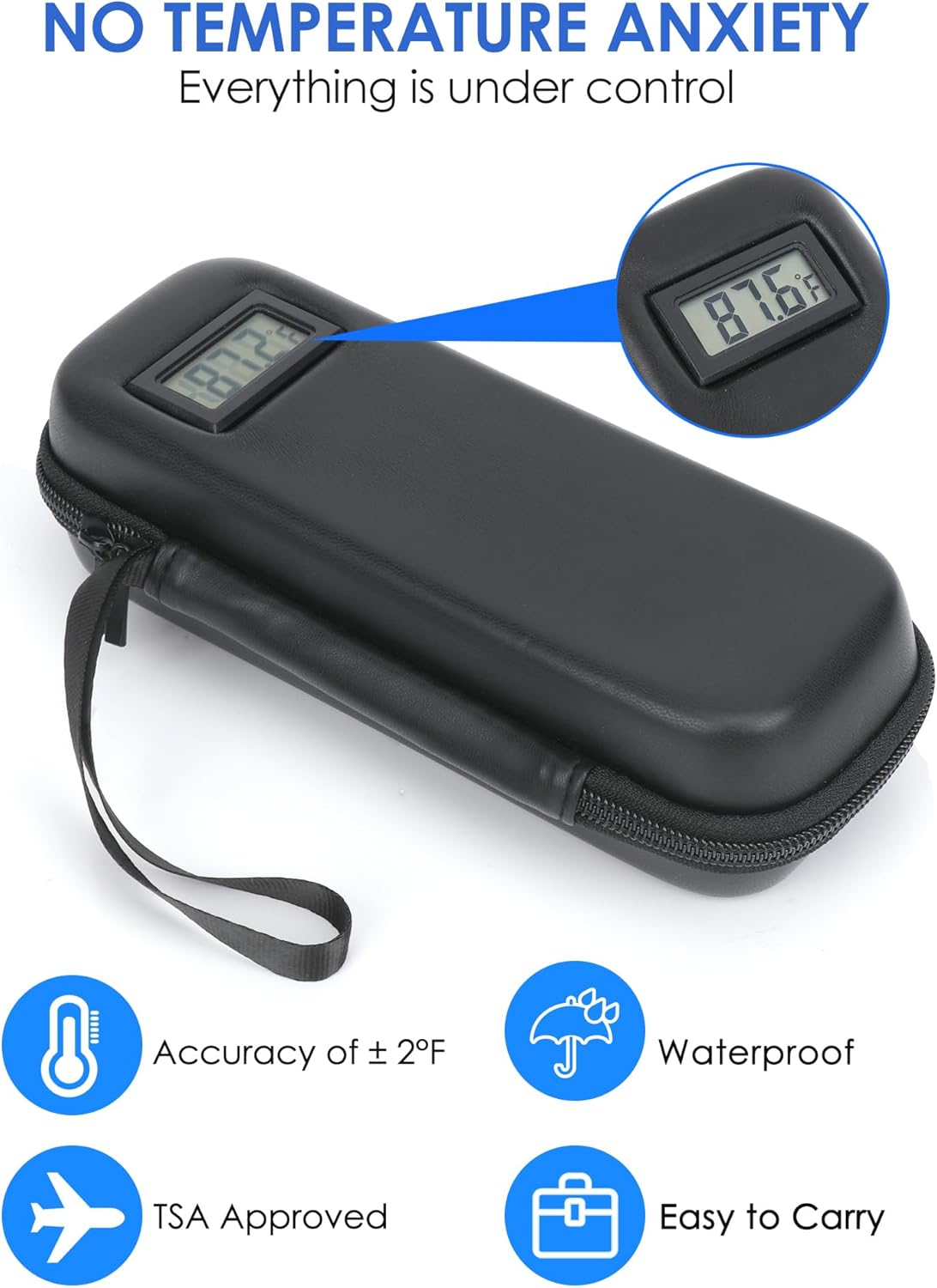 Insulin Cooler Travel Case with Temperature Display, Tsa Approved, Refrigerated Medicine Travel Case with 2 Ice Packs, Insulin Pen & Other Diabetic Supplies Organizer for Trip and Daily