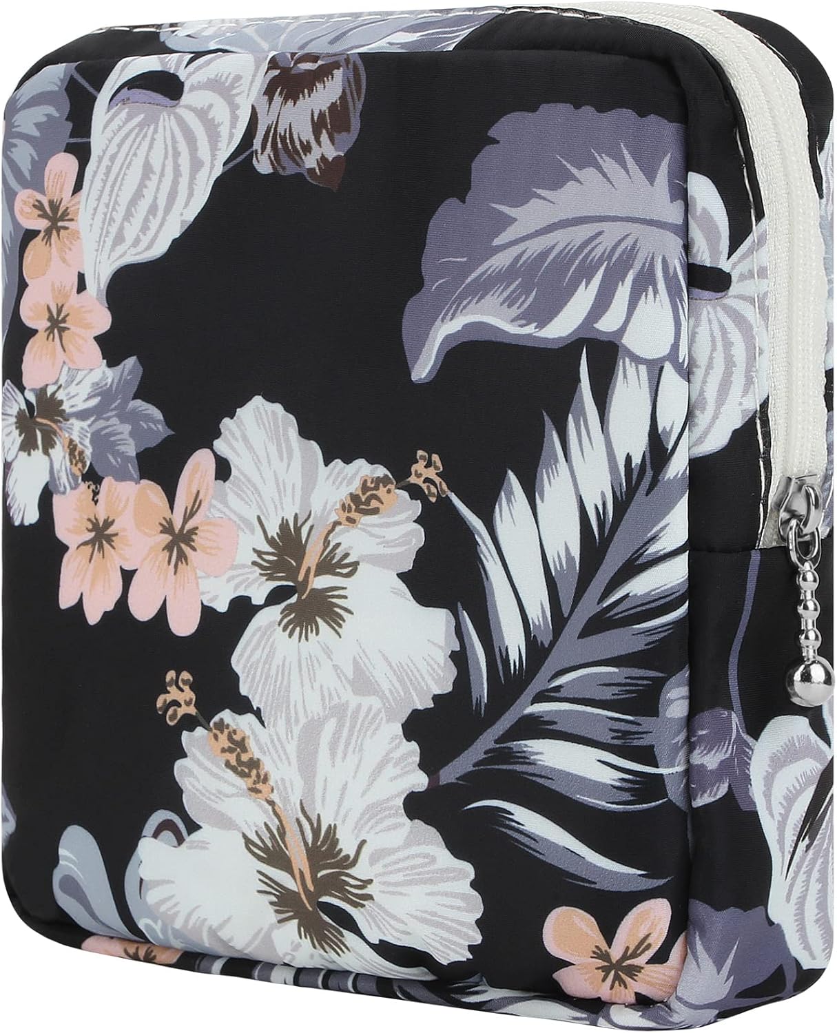 Desing Wish Sanitary Pad Storage Bag Portable Period Bag for Teen Pads/Sanitary Napkins/Small Tampons, Sanitary Napkin Storage Bag First Period Gifts for Teen Girls (Flower)