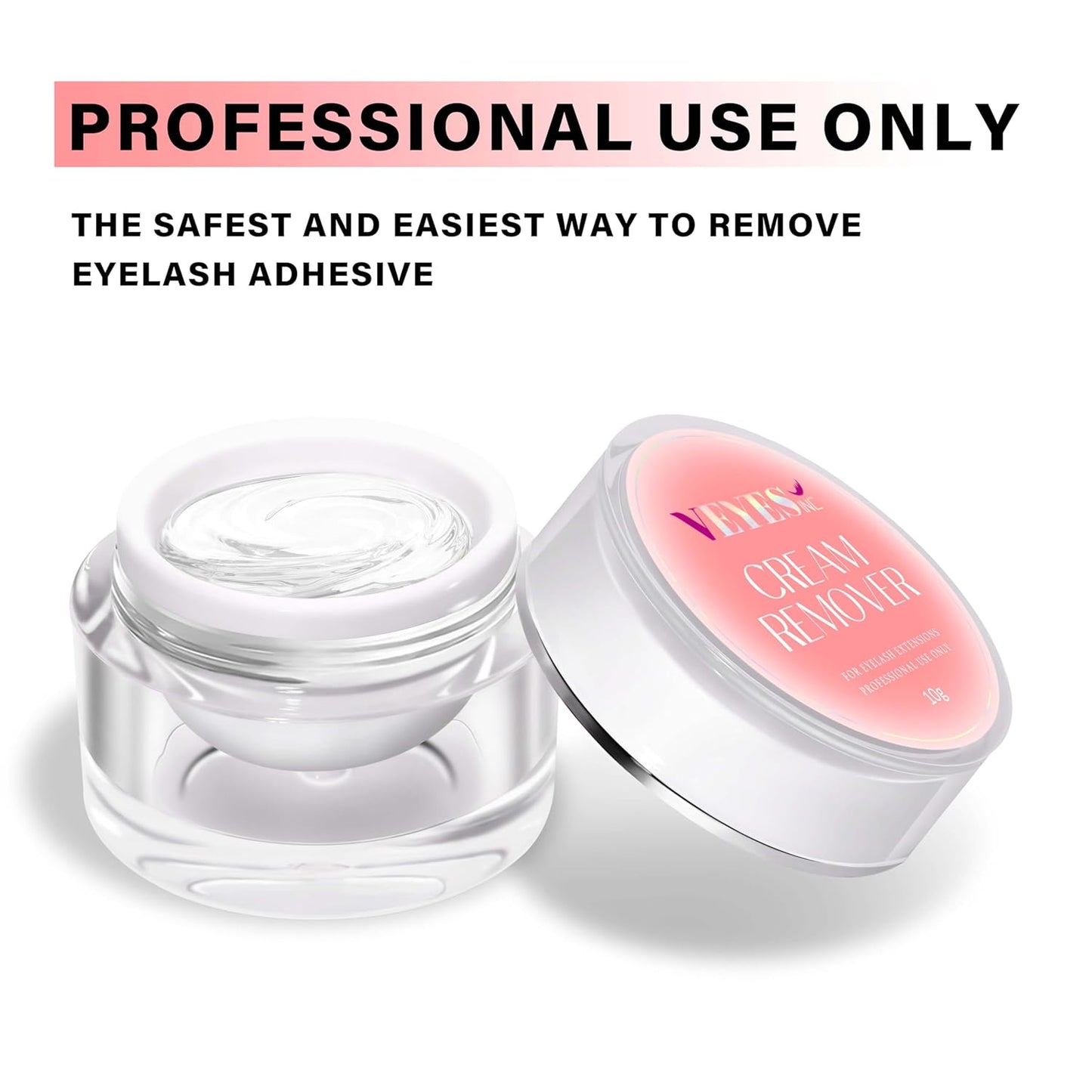 VEYES INC Cream Lash Remover for Lash Extensions 10g Low Irritation Eyelash Glue Remover Lash Tech Supplies for Professional or Salon Use Peach