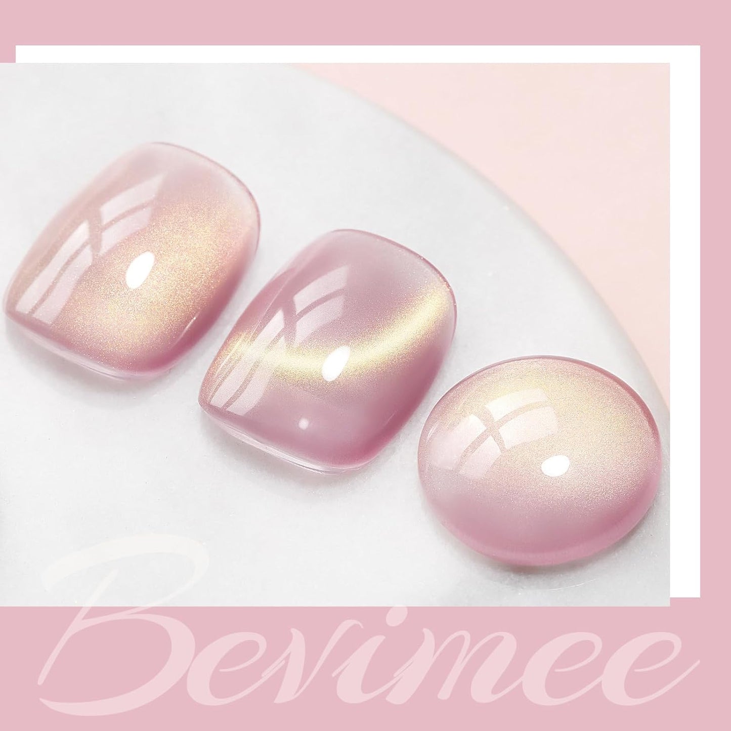 Cat Eye Gel Nail Polish Sheer Pink Glass Jelly Magnetic Nail Polish Gel Shimmer Glitter Gloss Shine Holographic Translucent Color For Nail Art Manicure DIY At Home 12ml