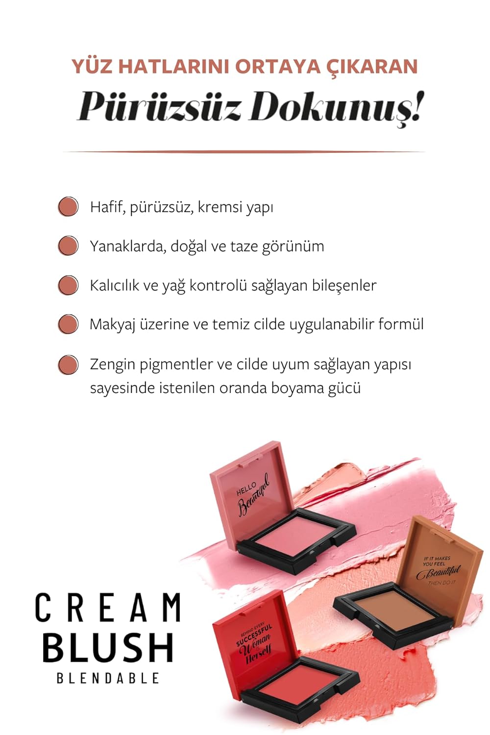 Pastel Cream Blush 42 | Pink | Fresh | Healthy & Natural Look | Ligh Weighted Formula | Sebum Control Richly Pigmented | Easily Blendable | Long Lasting | Semi Matte | 0.18 oz.