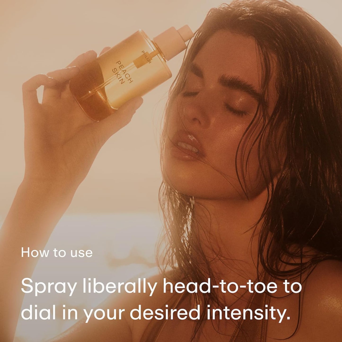 PHLUR Peach Skin Body Mist - Hair & Body Fragrance Mist - Peach, Plum, Bergamot, Milky Sandalwood & White Freesia Body Spray (8 fl oz)