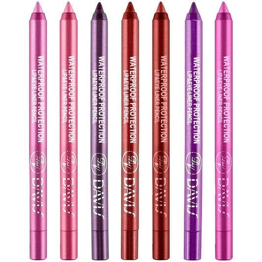 7 Colorful Eyeliner Pen Set, Eye Shadow Pencil, Pearl Eyeliner Kit Metallic Glitter Colored Eye liner for Women Eye&Lip Liner Professional Waterproof Eye Makeup (7PCS C)