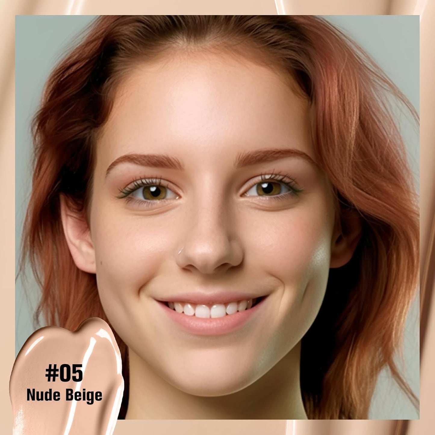 UCANBE Matte Liquid Foundation Makeup, Medium to Full Coverage Waterproof Longwear Serum Cream Foundation for Combination & Oily Mature Skin, Lightweight Hydrating & Nourishing, Nude Beige, 1 fl. oz.