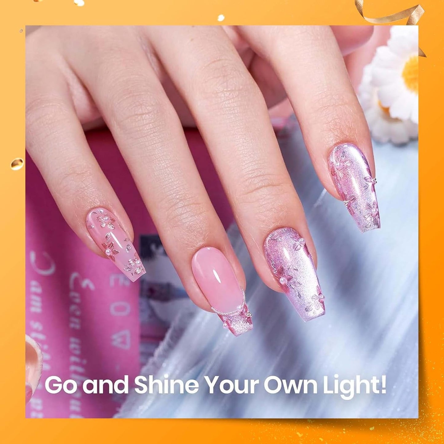 Beetles Top Coat Base Gel & Nail Glue Set-3Pcs No Wipe Top Coat Gel Nail Polish & Base Coat with 9 In 1 Nail Glue Shine Effect Long Lasting Soak Off Uv Light Lamp Diy Gift for Women & Girls