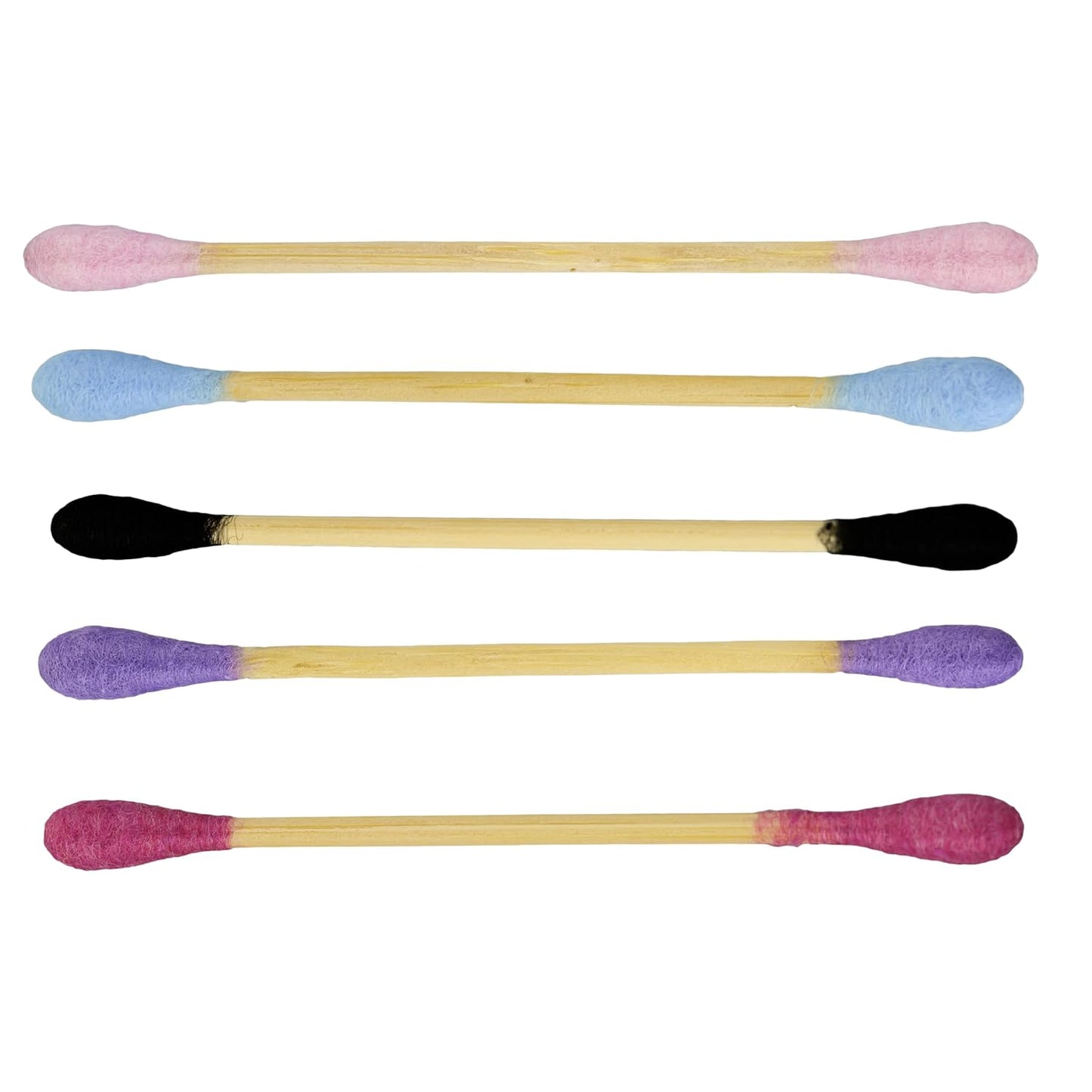 RS ESSENTIAL'S BY LV: Aesthetic Cotton Swabs Sticks Ear Swabs Bamboo swabs 200 Count Cotton Buds In 5 Colorful Colors (Blue)